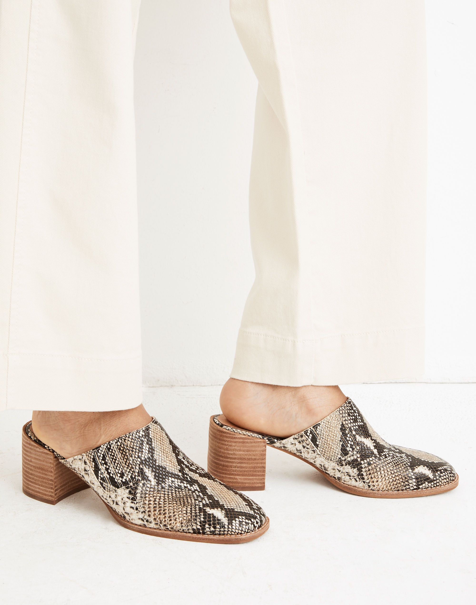 The Carey Mule in Snake Embossed Leather