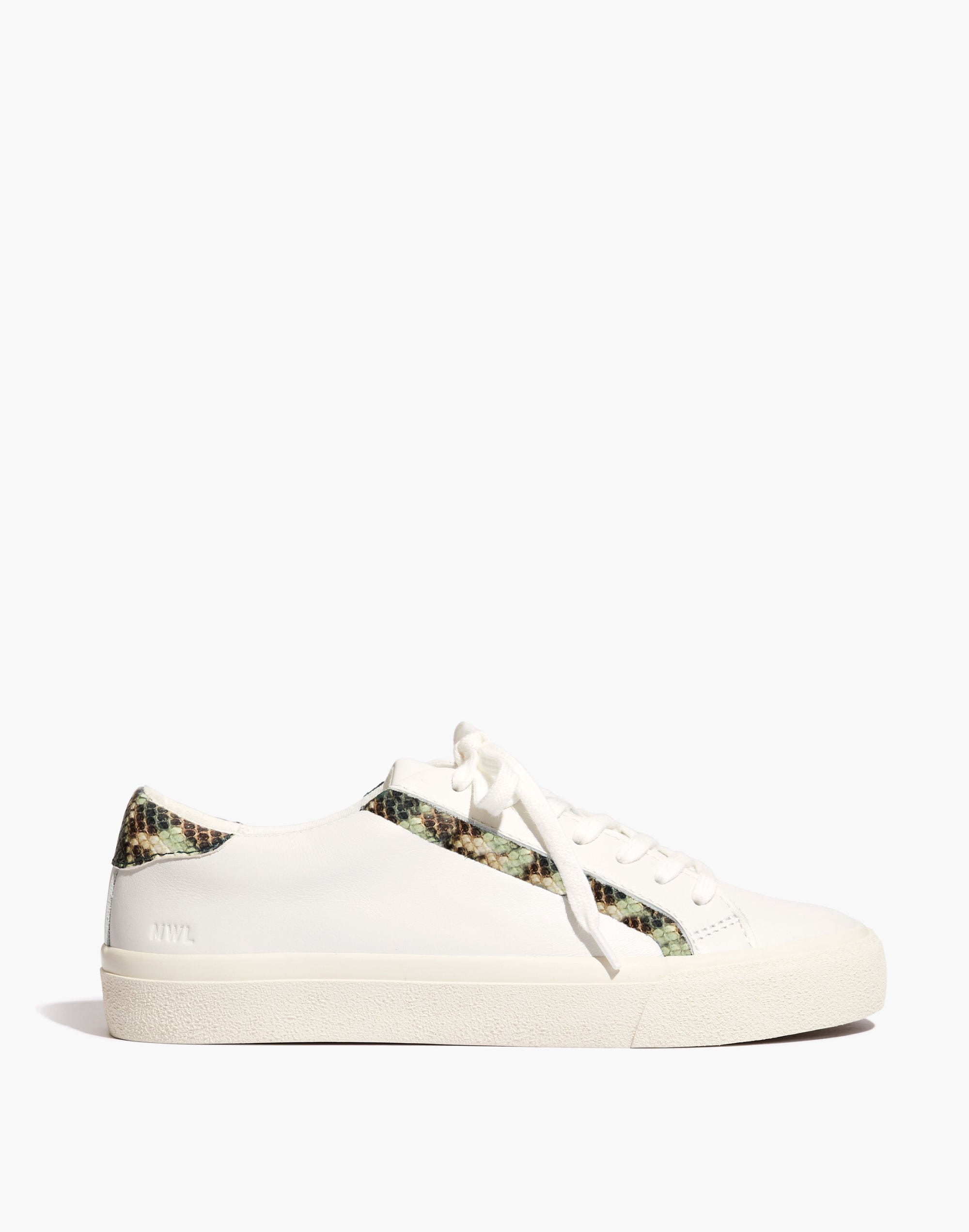 Sidewalk Low-Top Sneakers in Snake Embossed Leather
