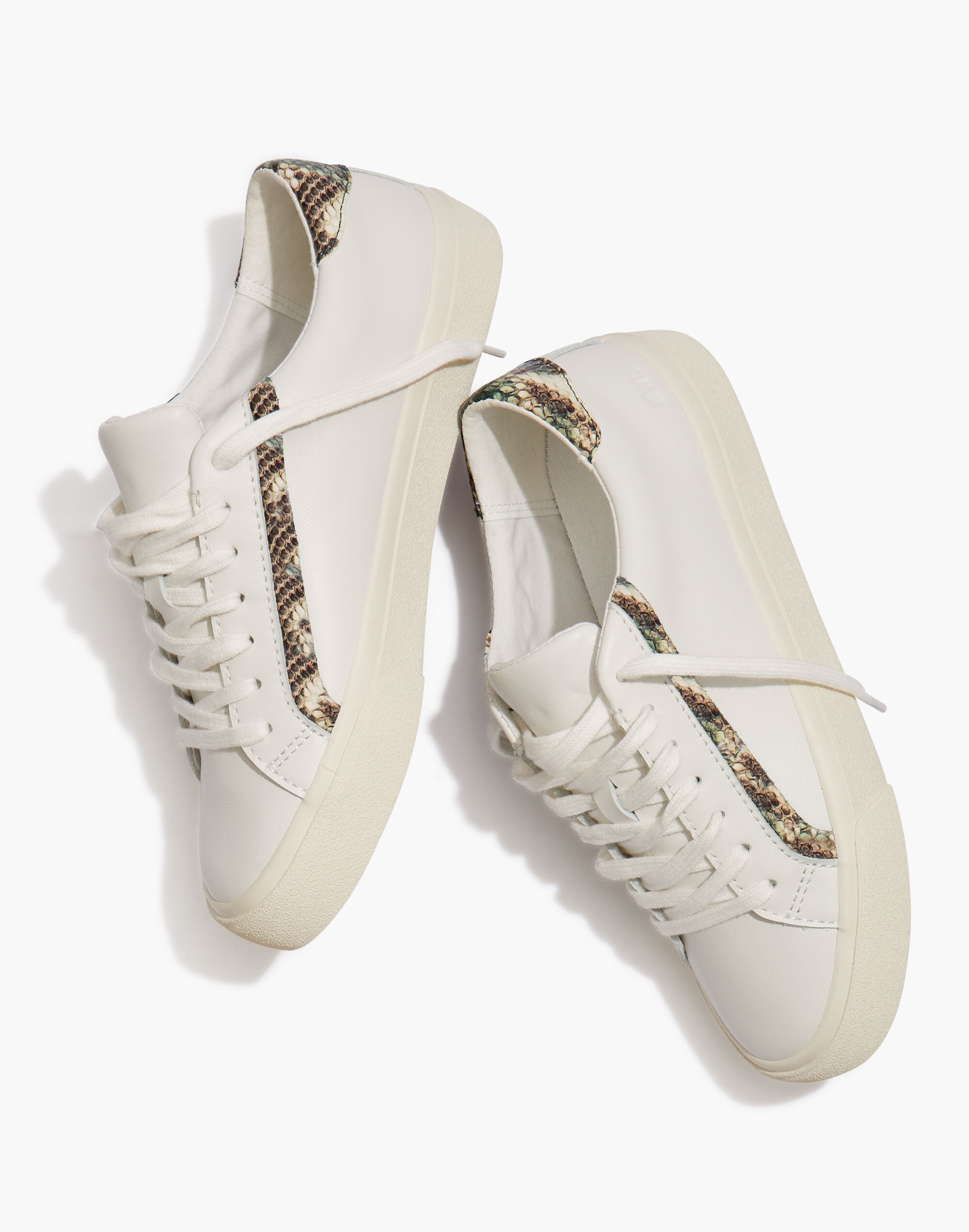Sidewalk Low-Top Sneakers in Snake Embossed Leather