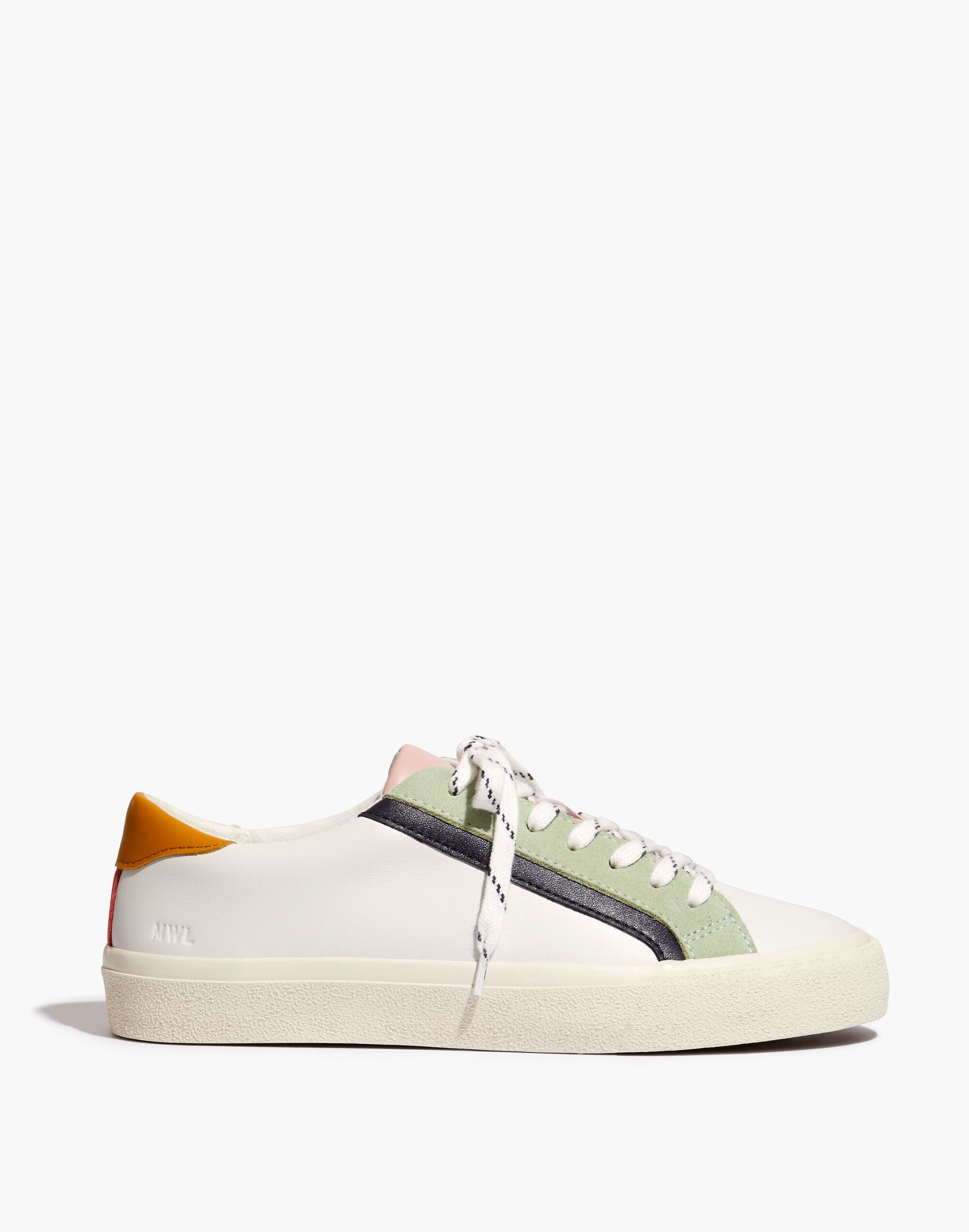 Sidewalk Low-Top Sneakers in Colorblock Leather