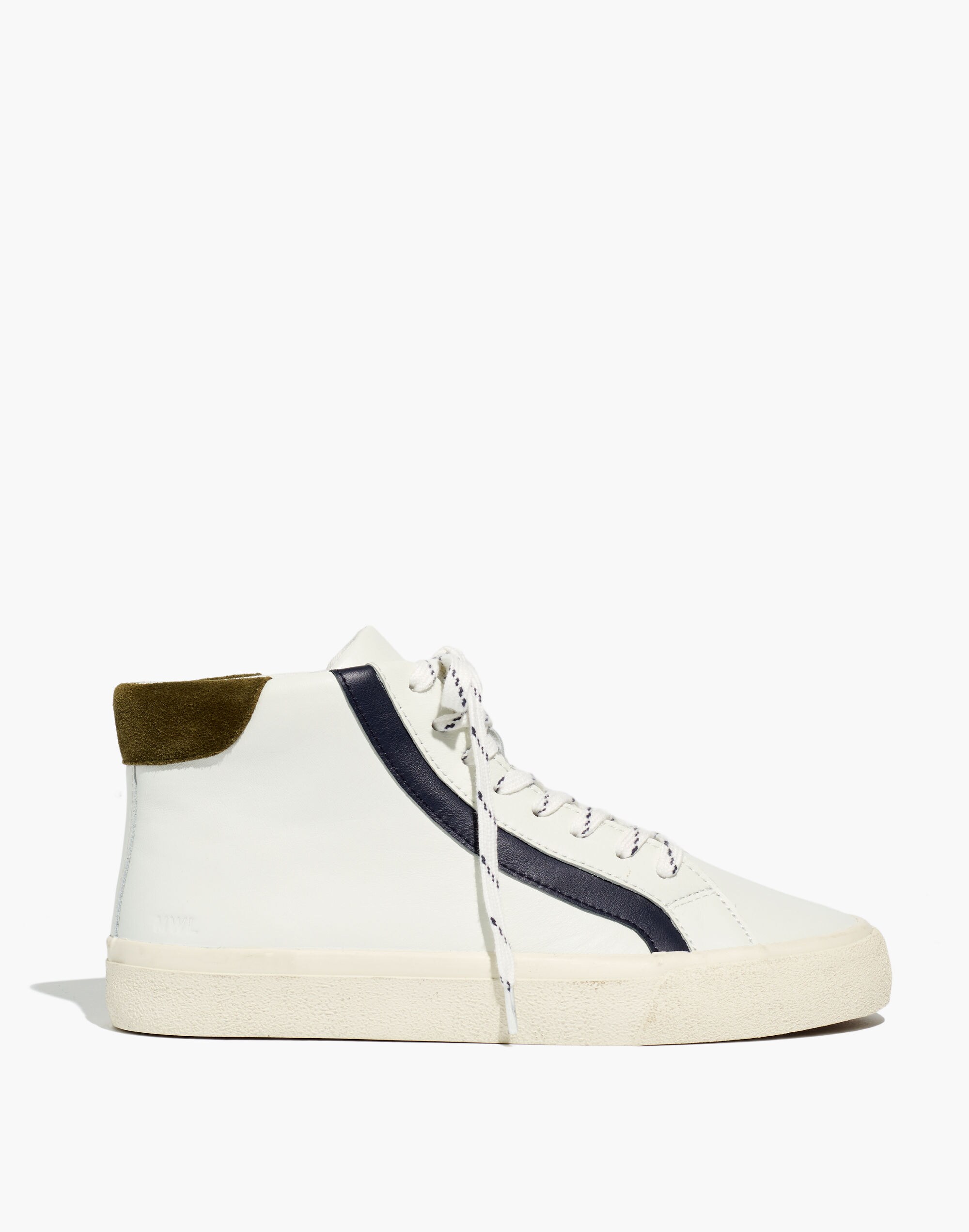 Sidewalk High-Top Sneakers in Colorblock Leather
