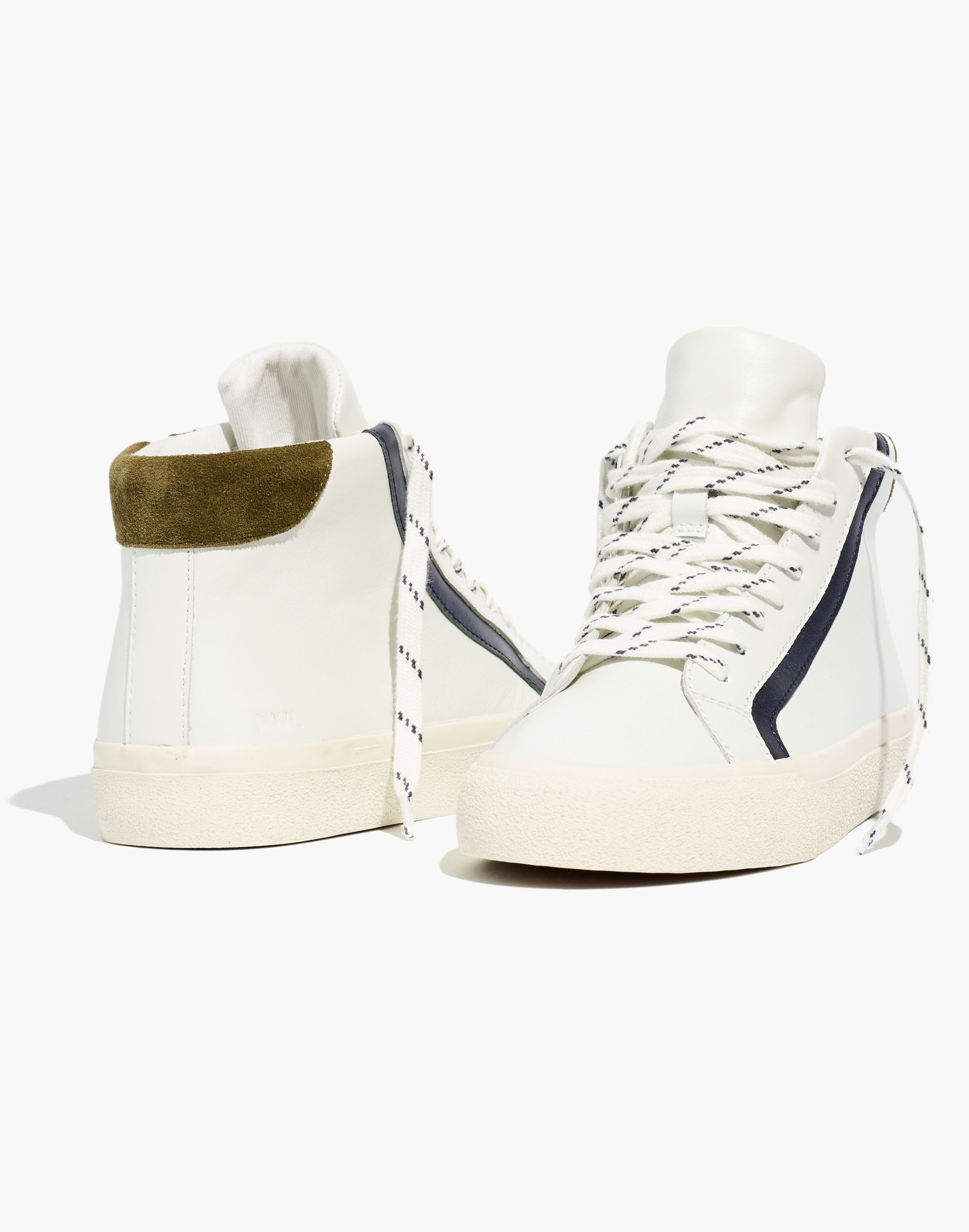 Sidewalk High-Top Sneakers in Colorblock Leather