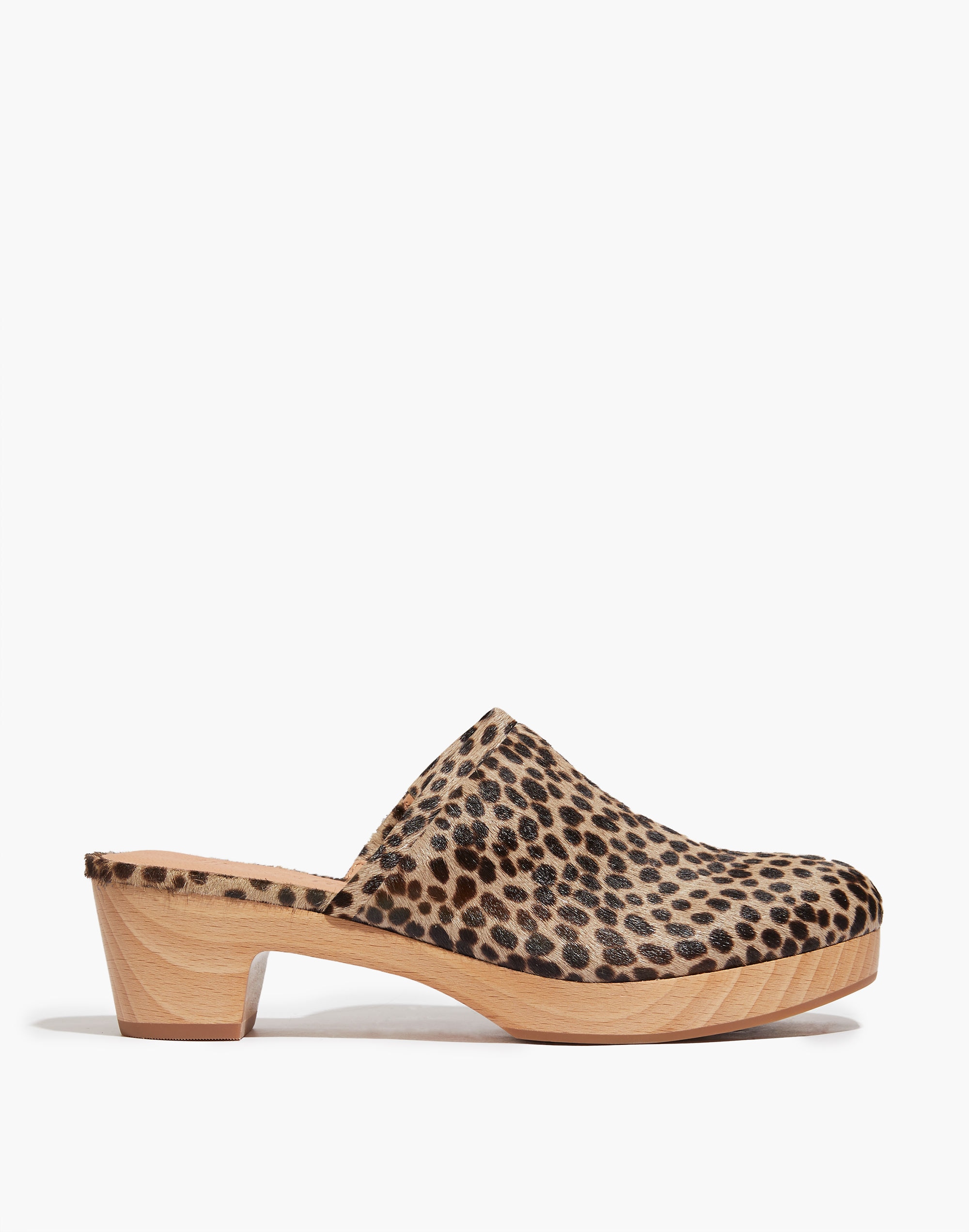 The Ruby Clog in Dotted Calf Hair