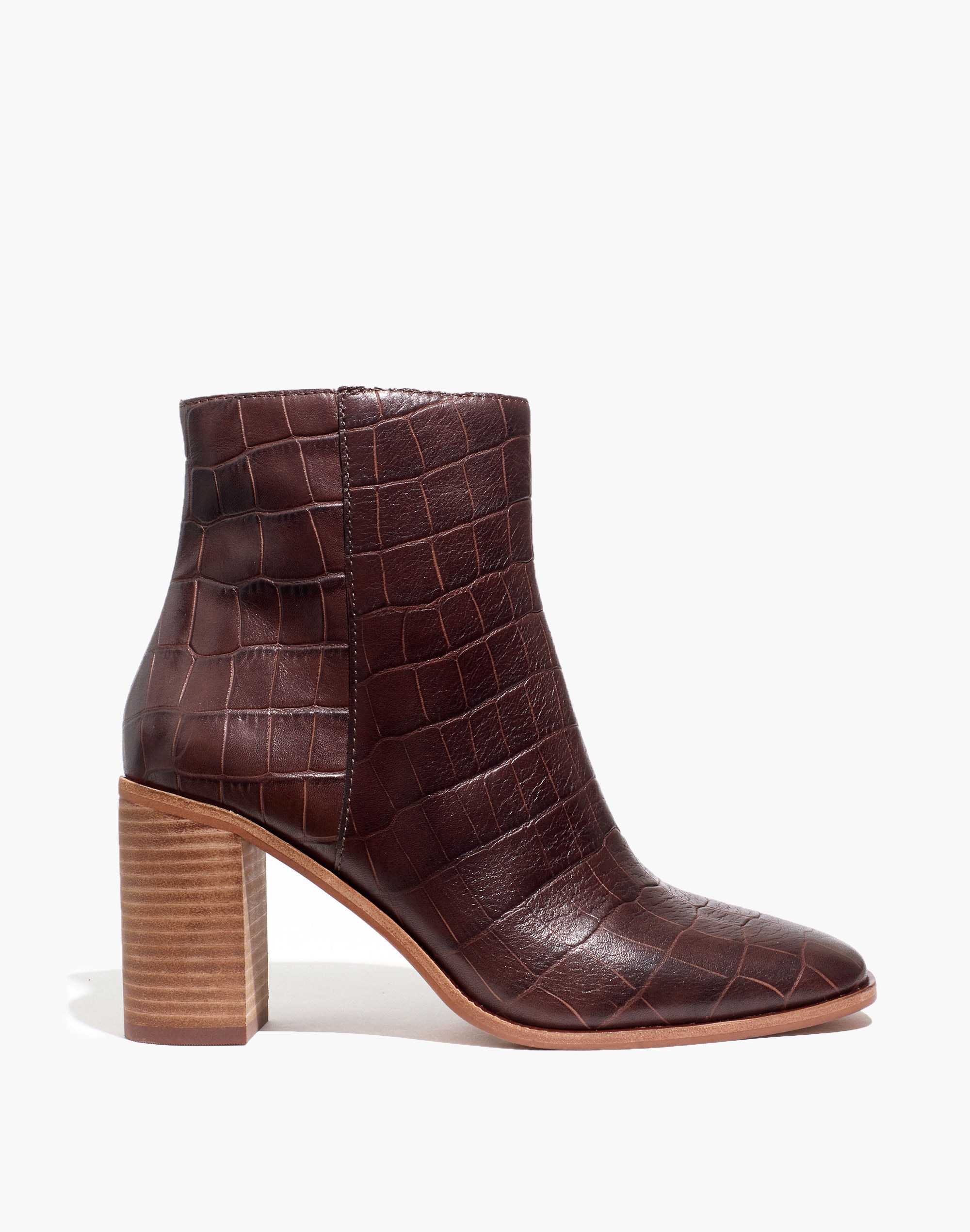 The Greer Boot in Croc Embossed Leather
