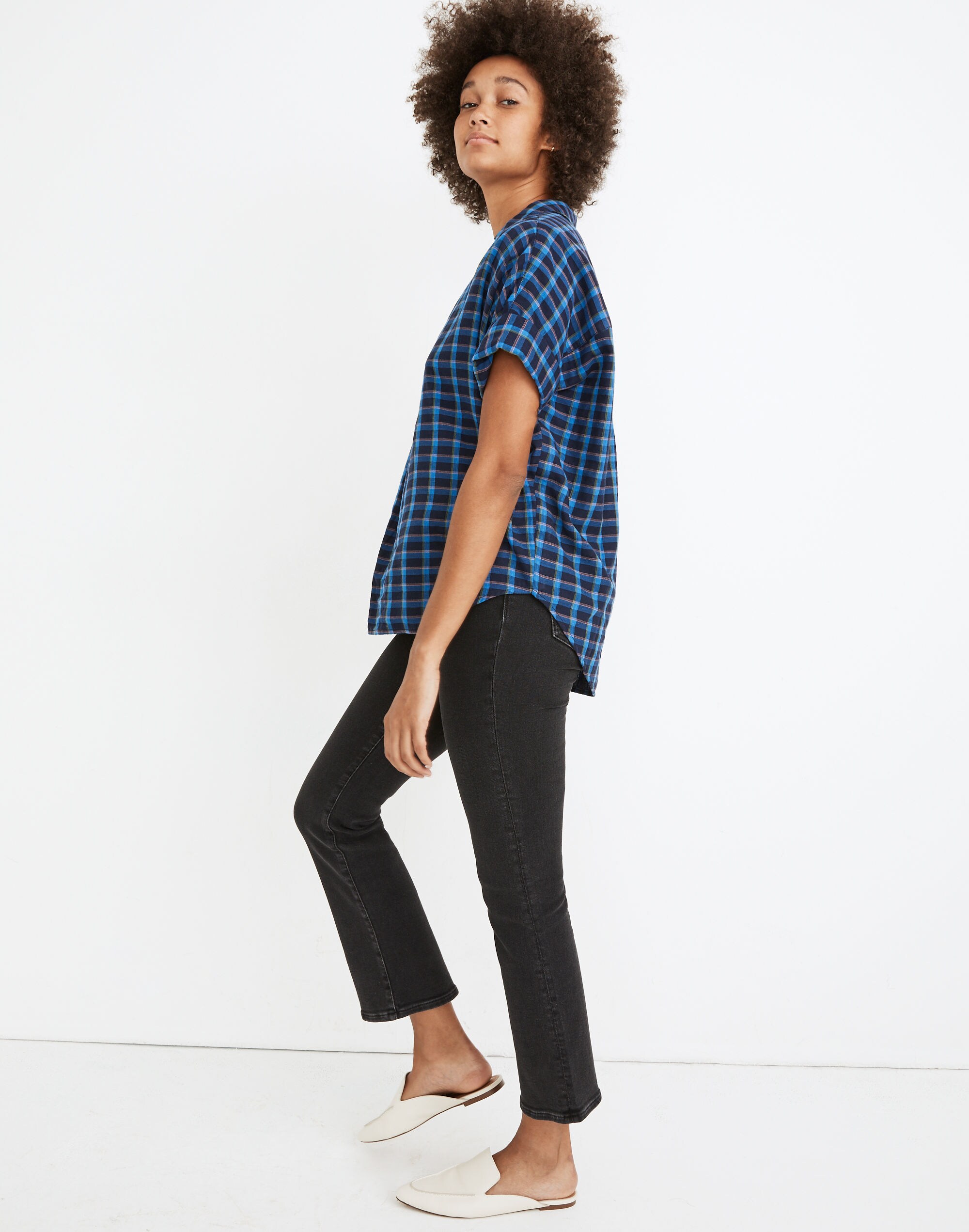 Double-Faced Park Popover Shirt in Plaid