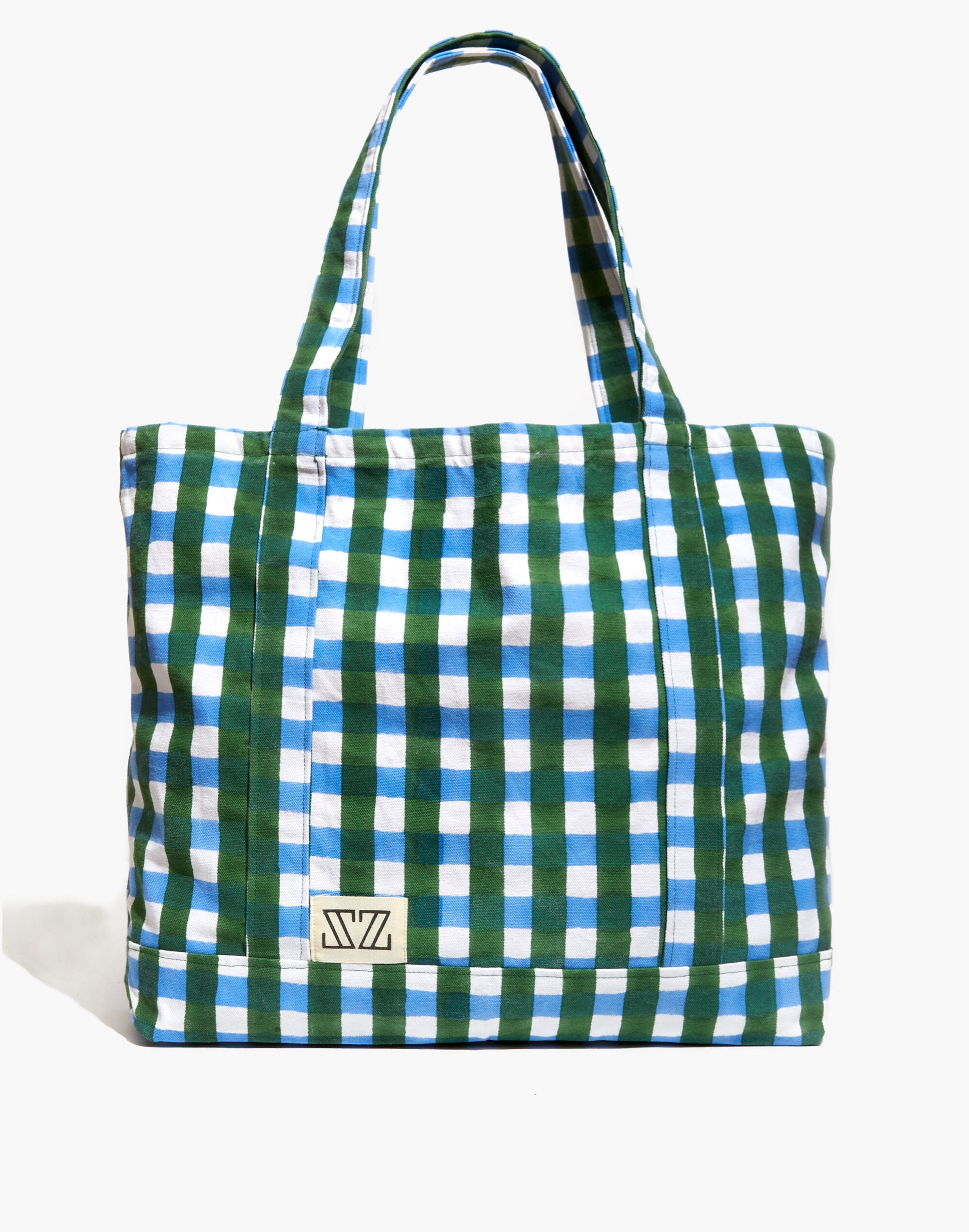 Madewell x SZ Blockprints&trade; Gingham Reusable Canvas Tote
