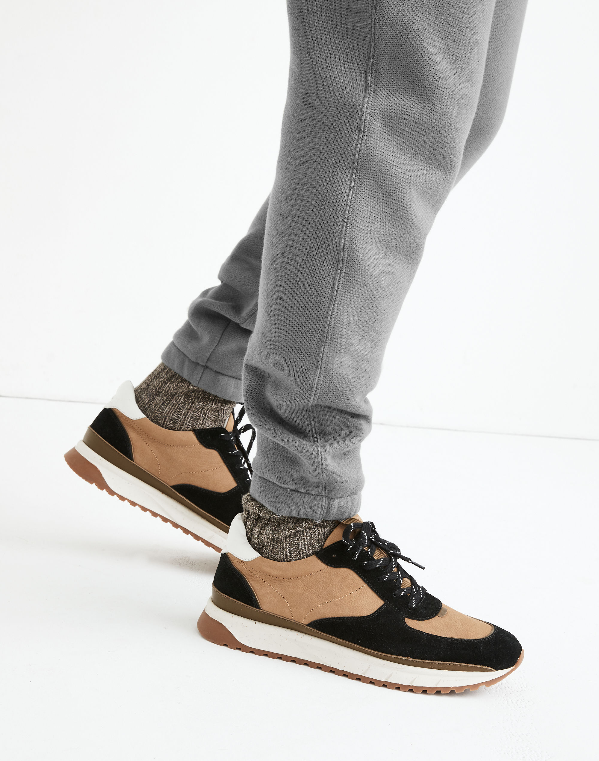 Kickoff Trainer Sneakers in Leather and Suede