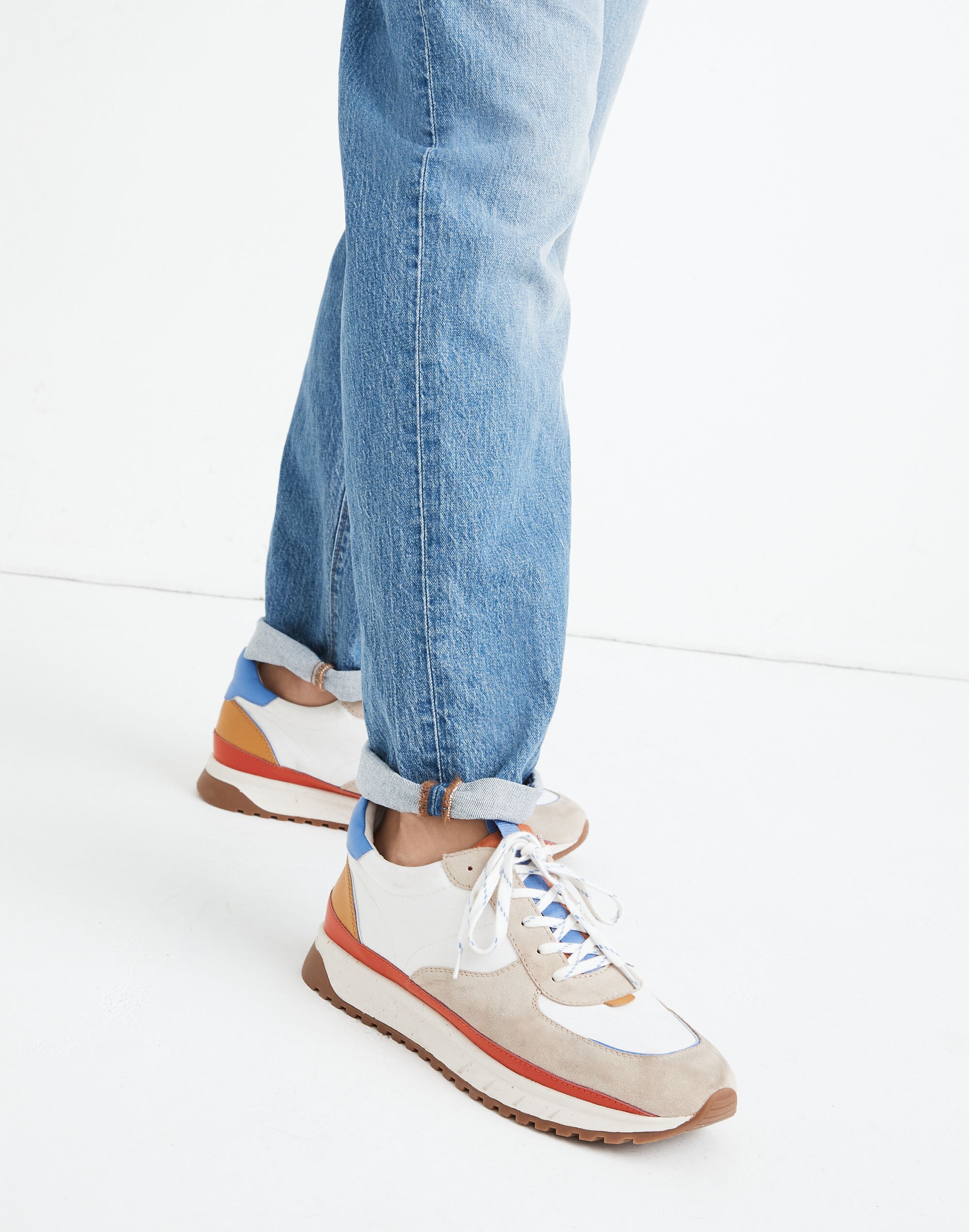 Kickoff Trainer Sneakers in Canvas, Suede and Leather