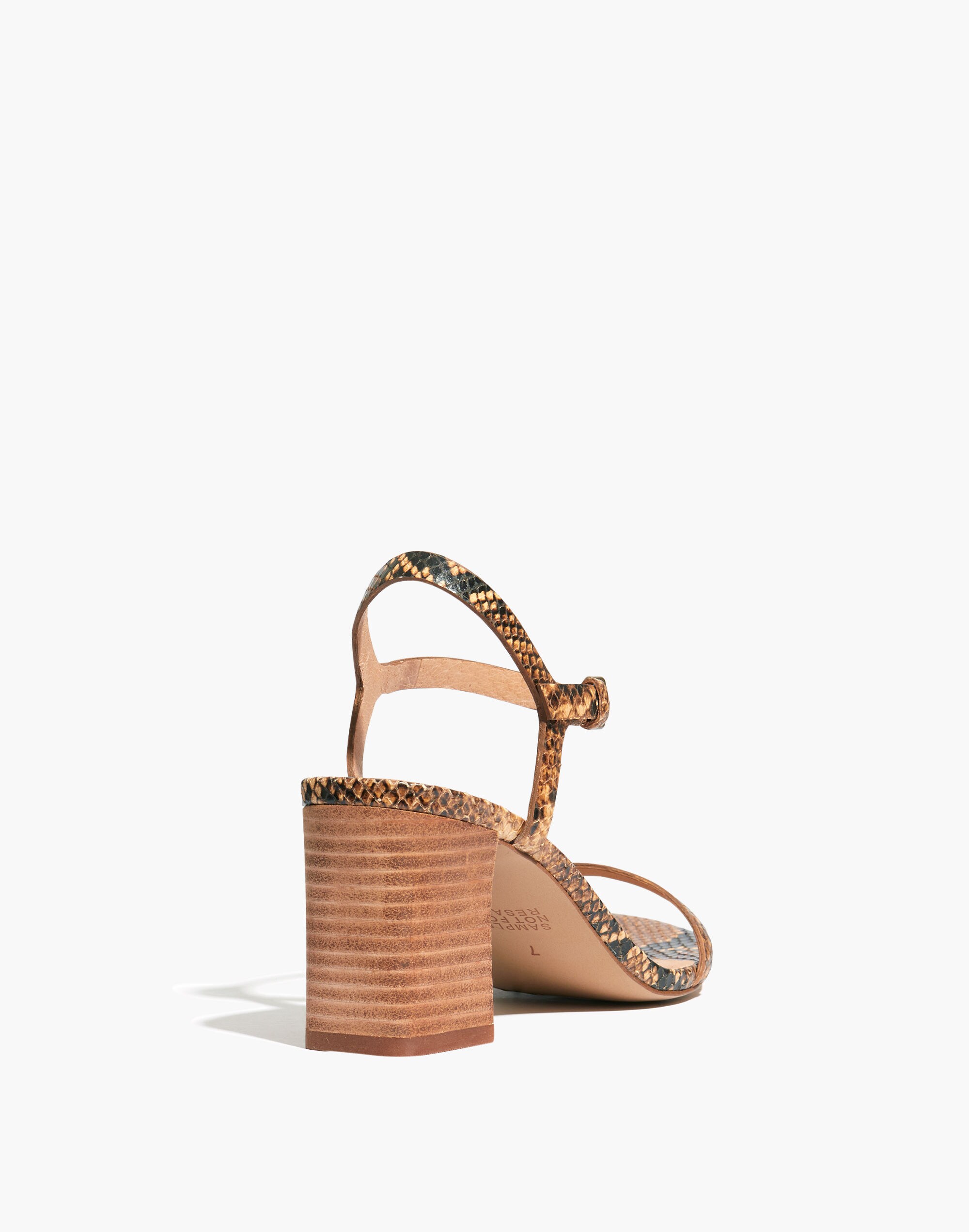 The Hollie Ankle-Strap Sandal in Snake Embossed Leather