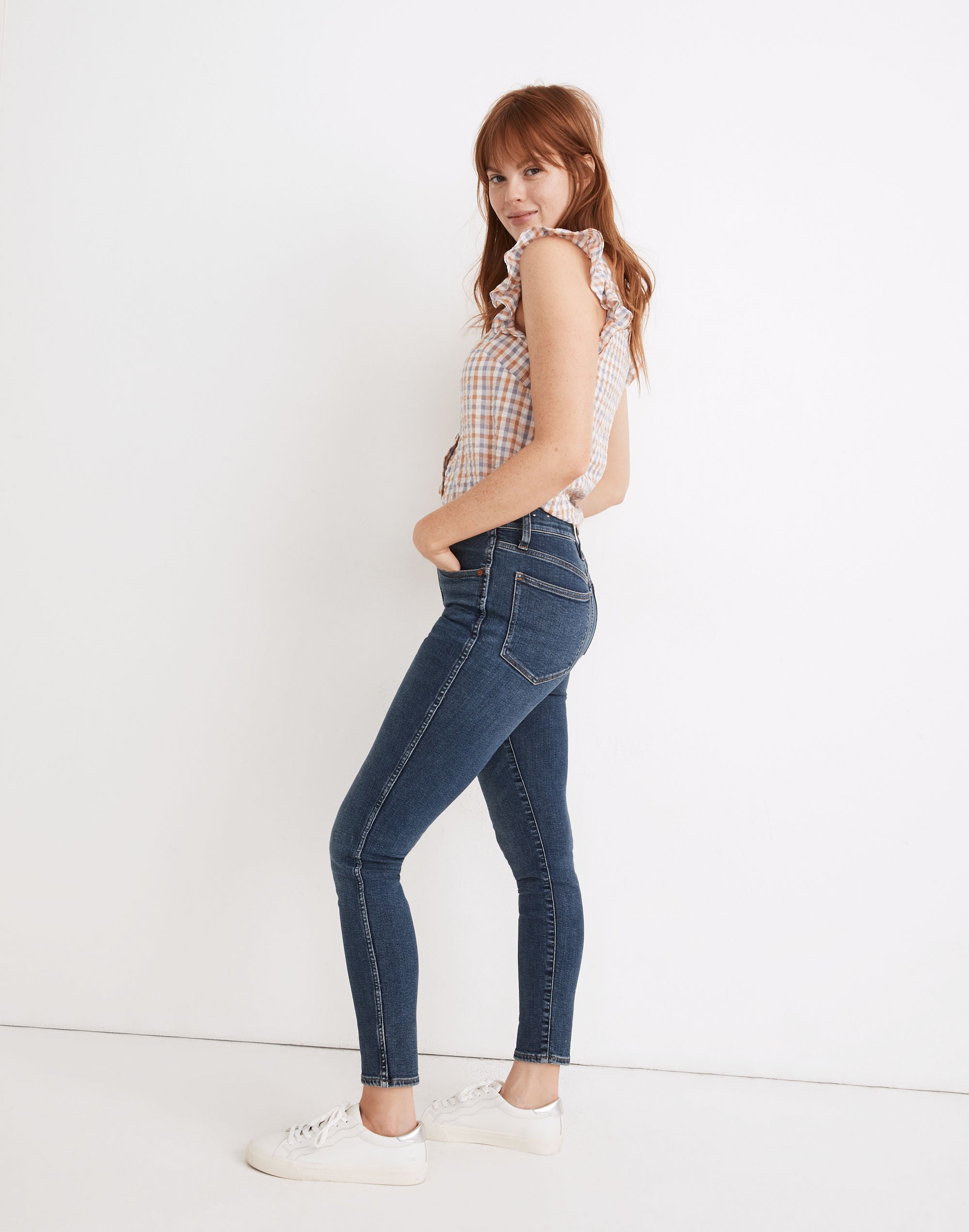 Tall Curvy High-Rise Skinny Jeans in Wendover Wash: TENCEL&trade; Denim Edition