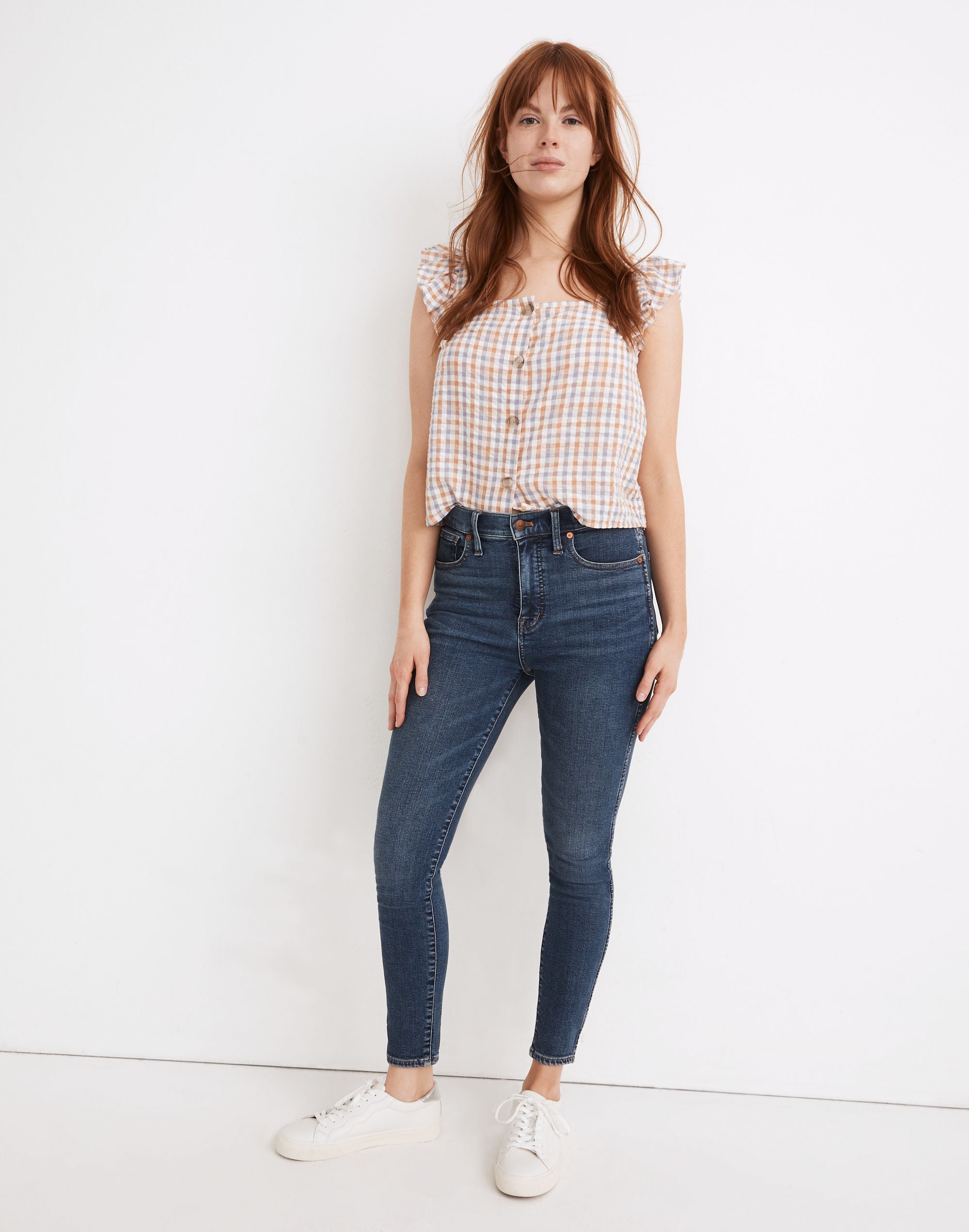 Tall Curvy High-Rise Skinny Jeans in Wendover Wash: TENCEL&trade; Denim Edition