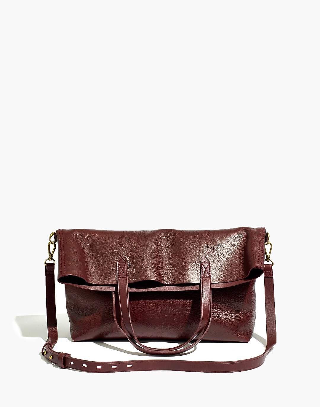 Madewell The Foldover Transport Tote Dark Cabernet NEW WITH TAGS