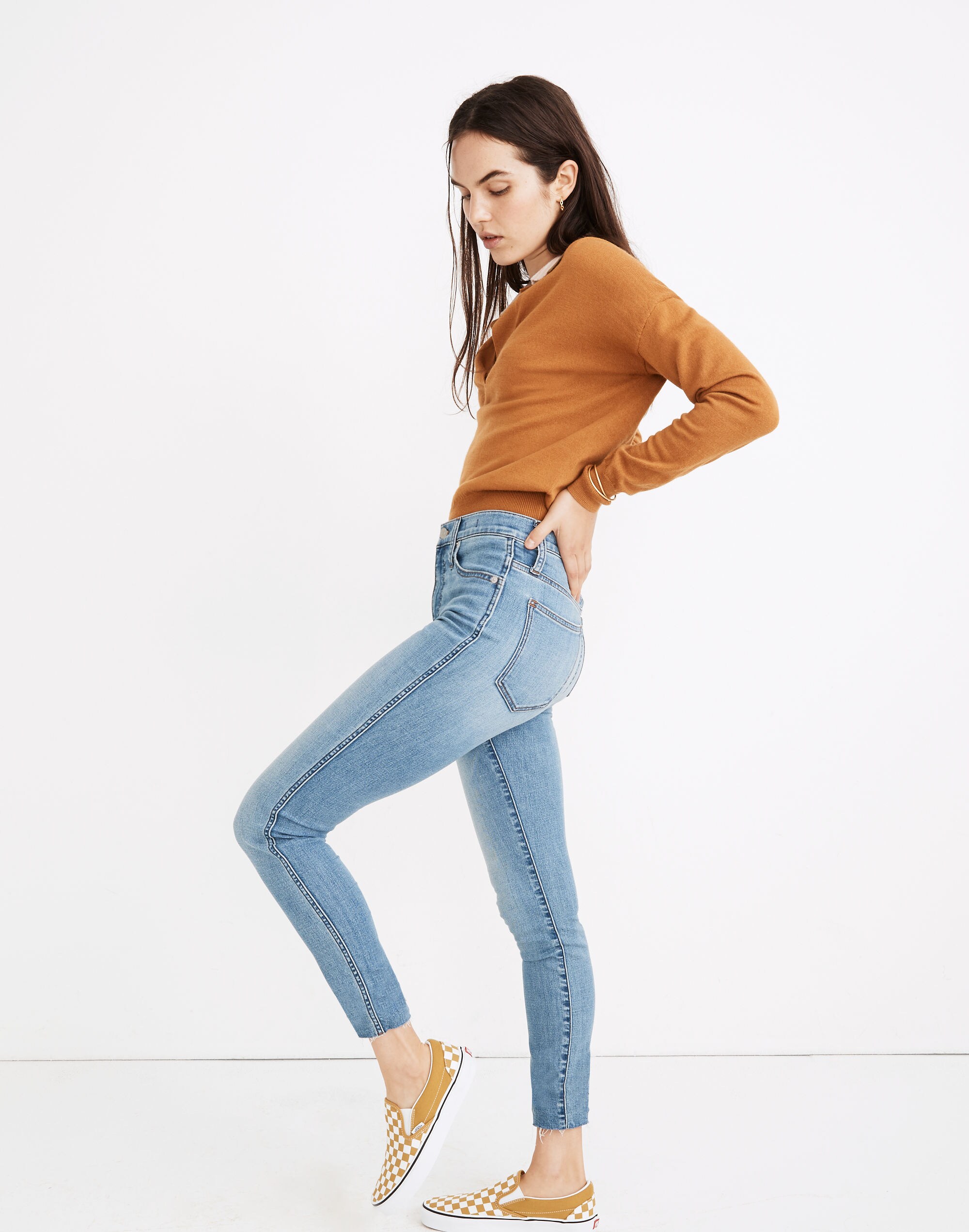 10" High-Rise Skinny Jeans in Highview Wash: Raw-Hem Edition