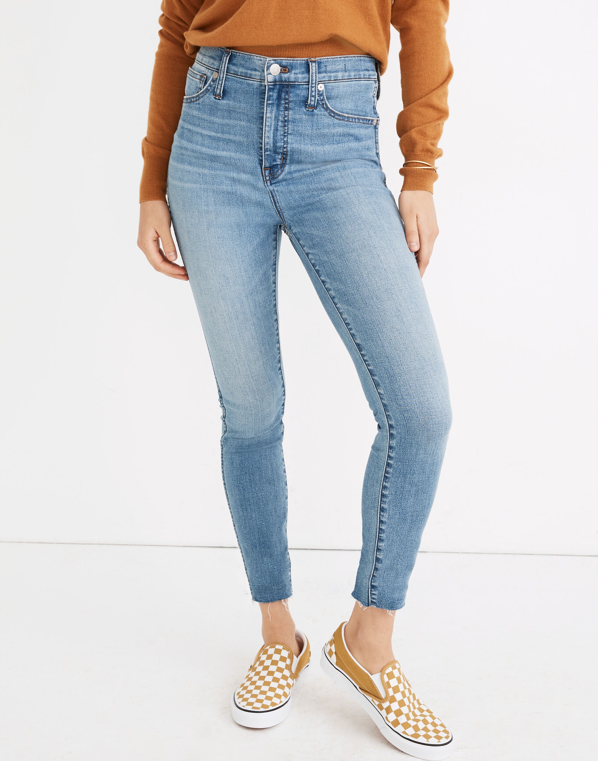 10" High-Rise Skinny Jeans in Highview Wash: Raw-Hem Edition