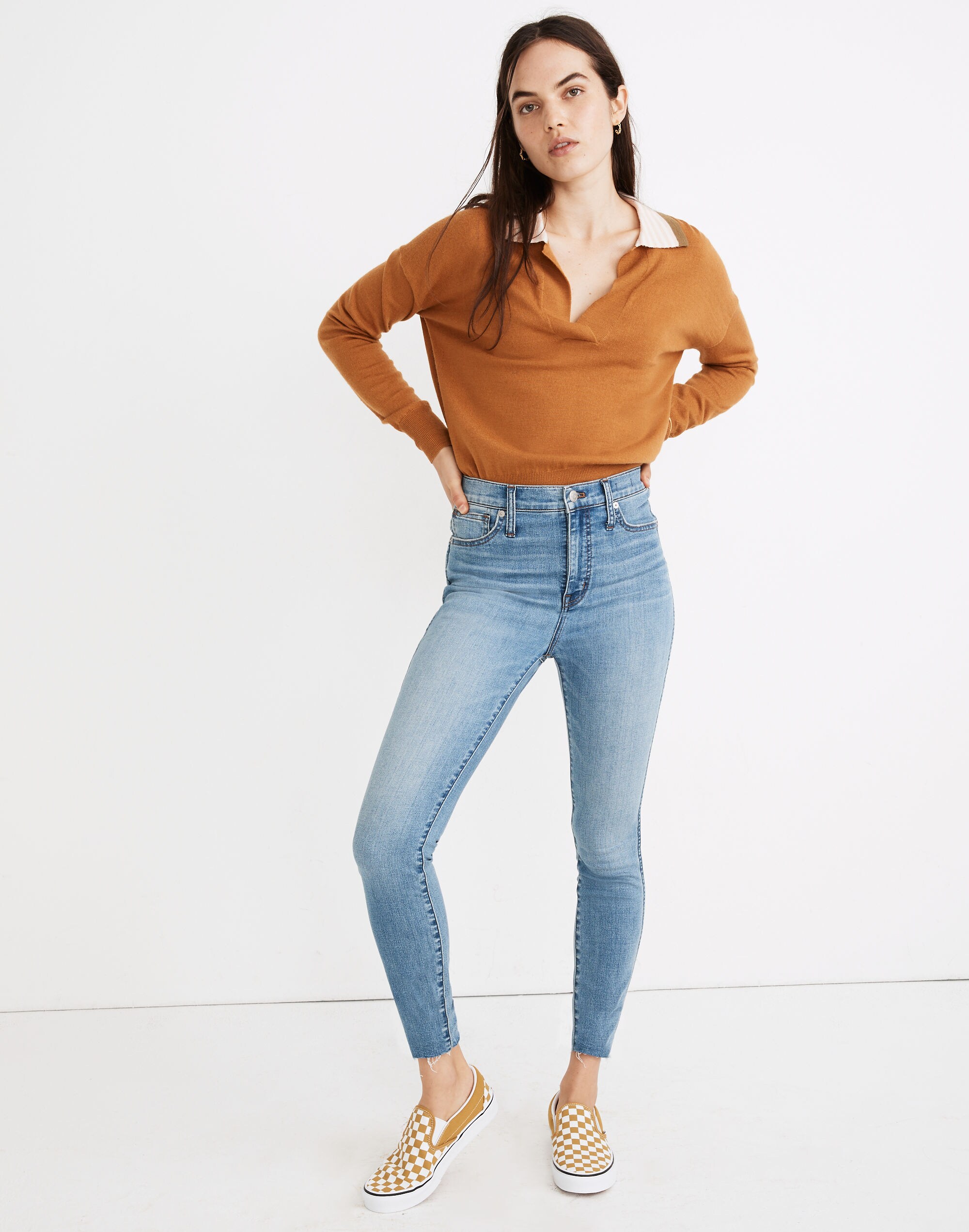 Petite 10" High-Rise Skinny Jeans in Highview Wash: Raw-Hem Edition