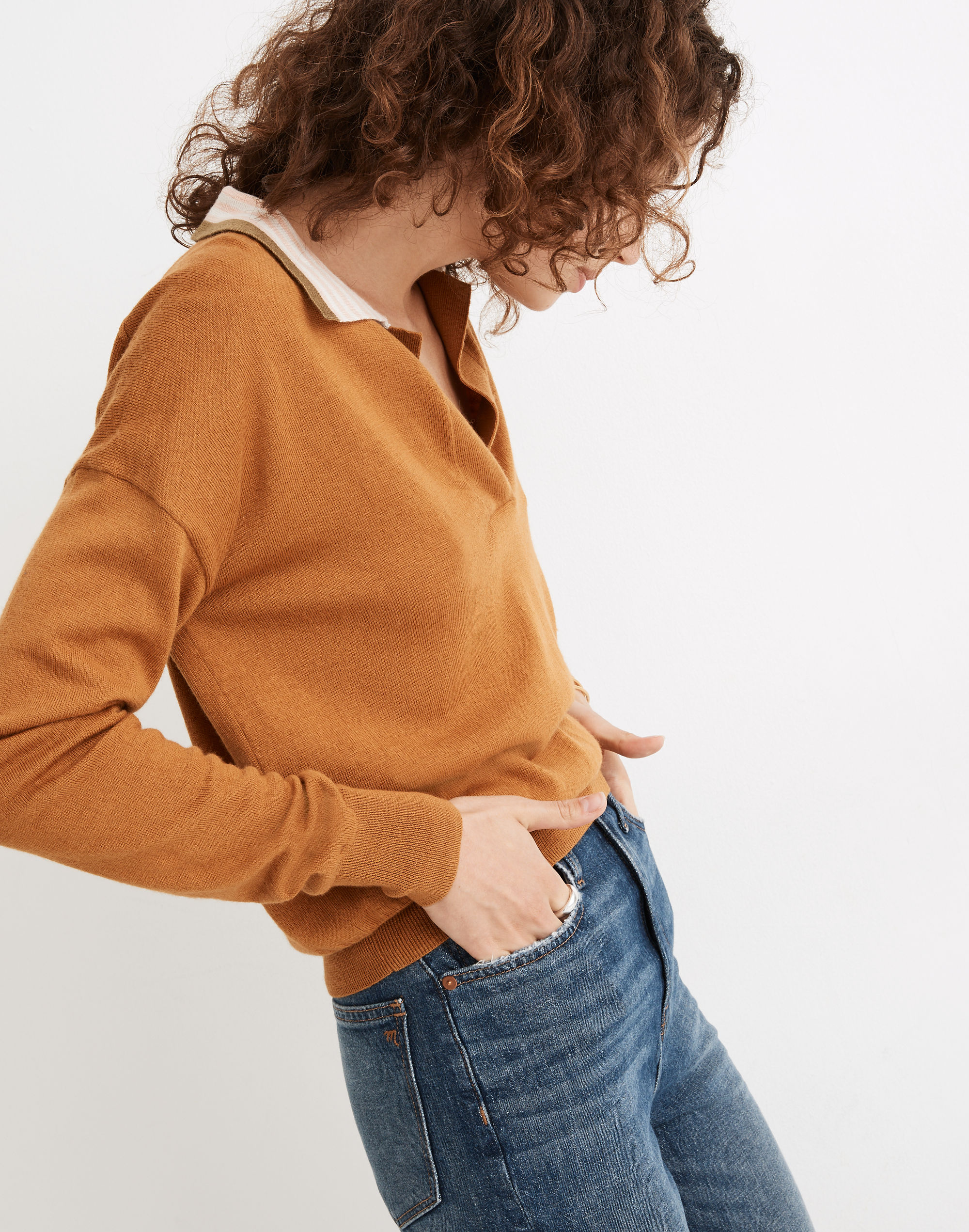 Colorblock Polo Sweater