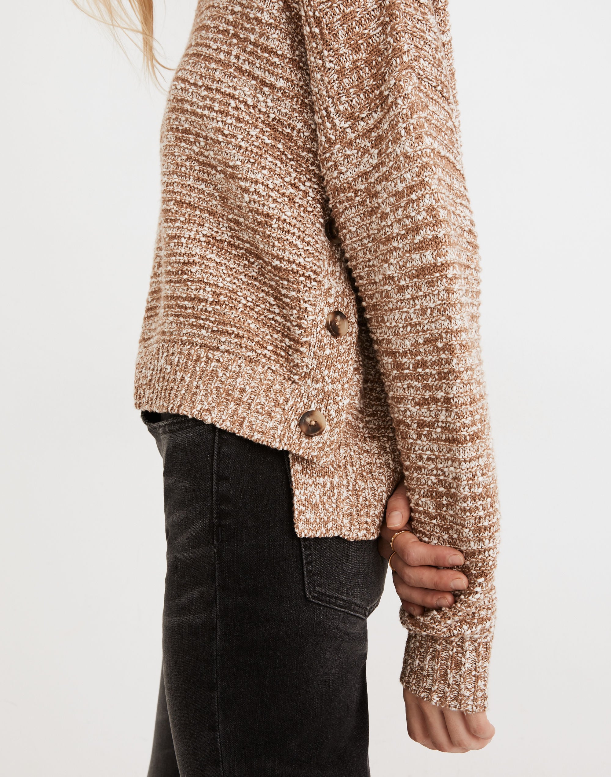 Boatneck Side-Button Sweater