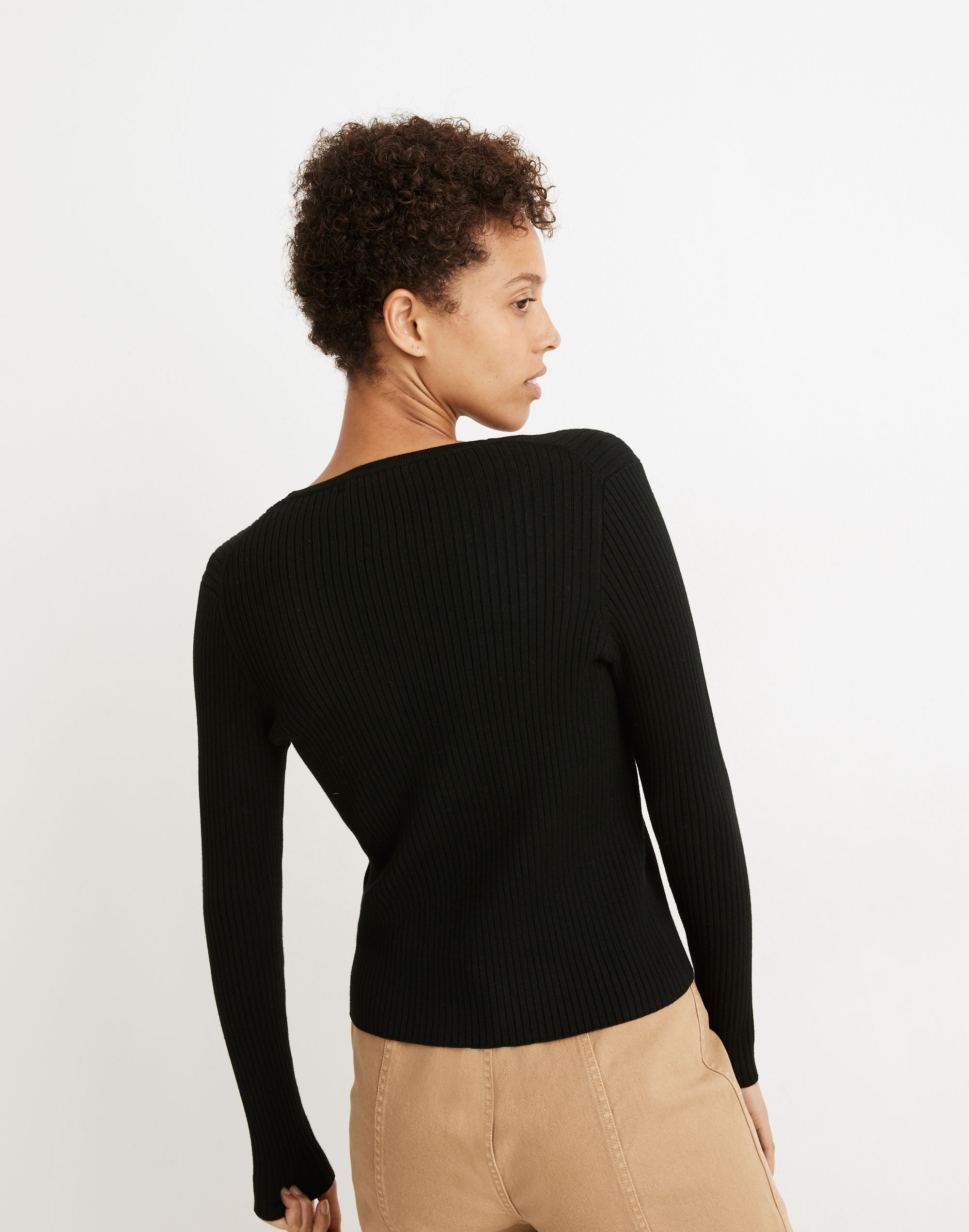 Tie-Front Bellemoor Ribbed Cardigan Sweater