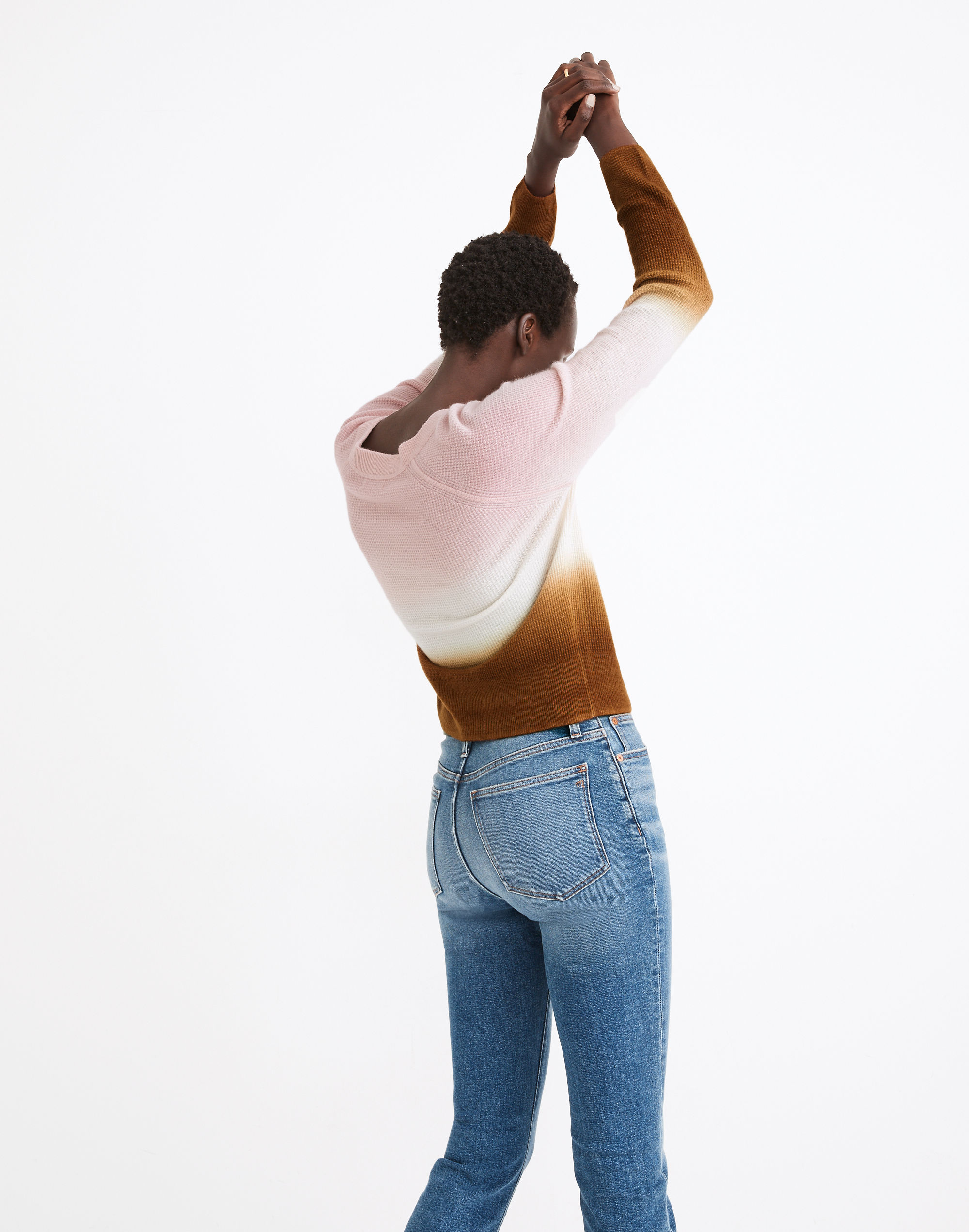 Dip-Dye Cashmere Shrunken Sweatshirt