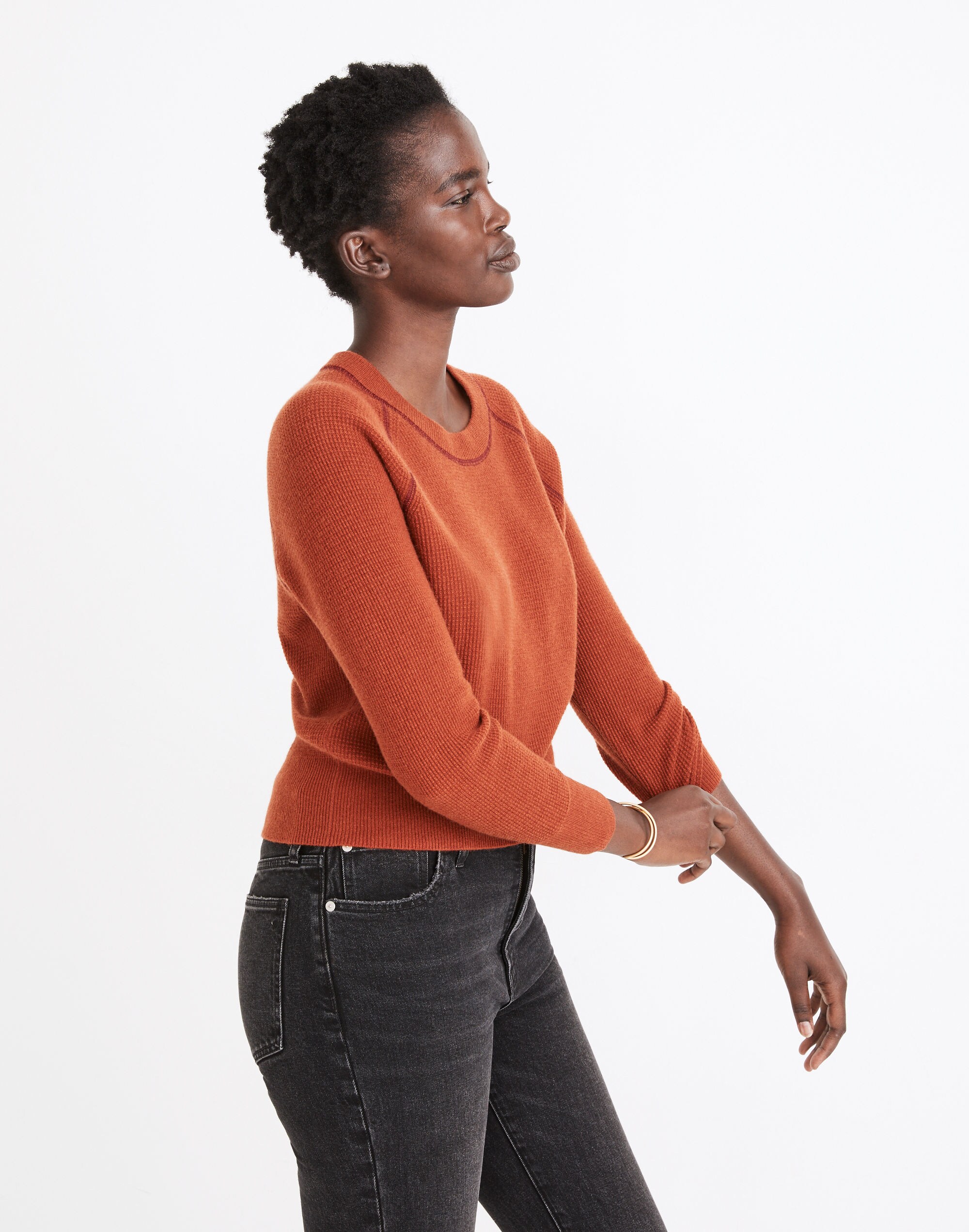 Cashmere Shrunken Sweatshirt