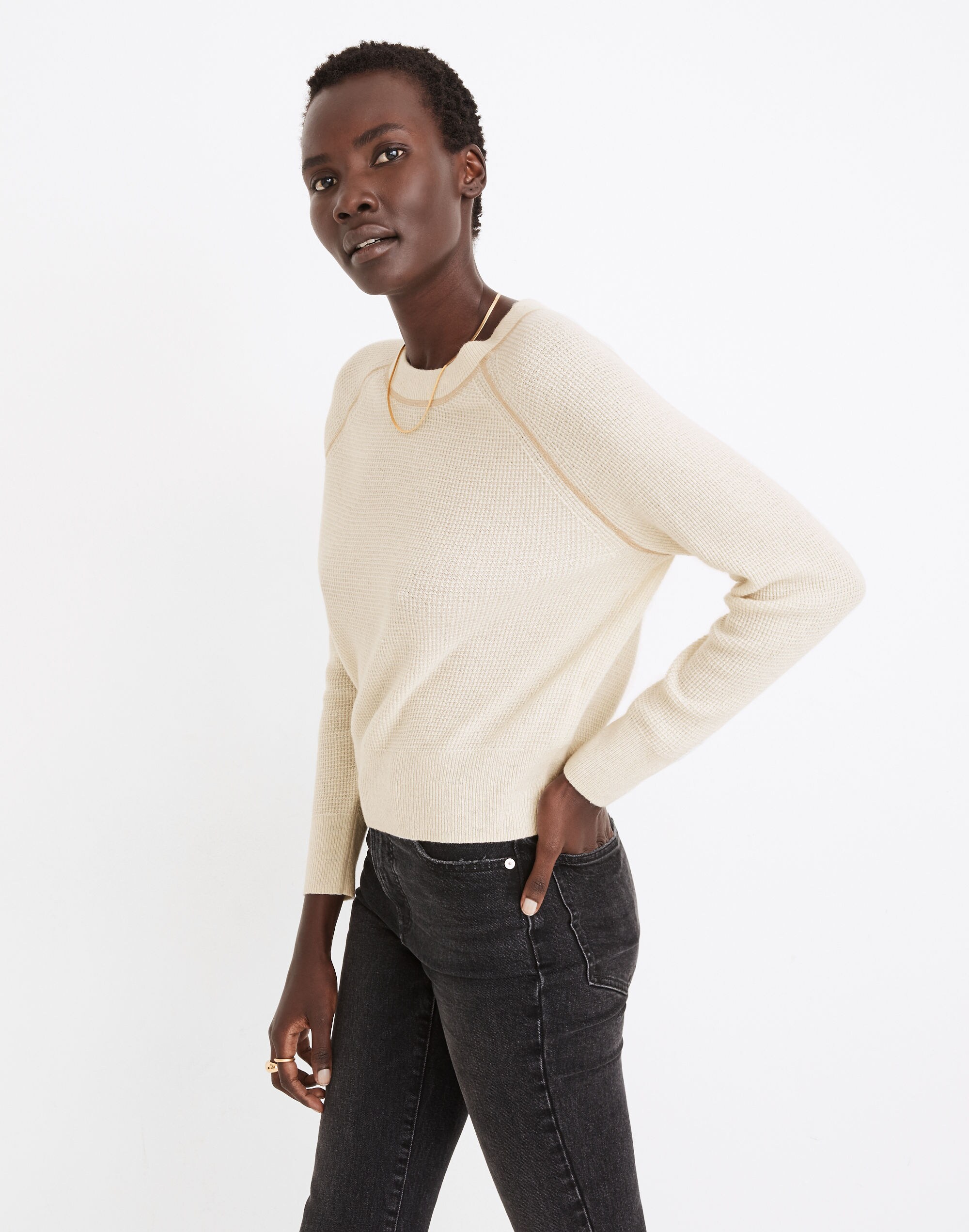 Cashmere Shrunken Sweatshirt