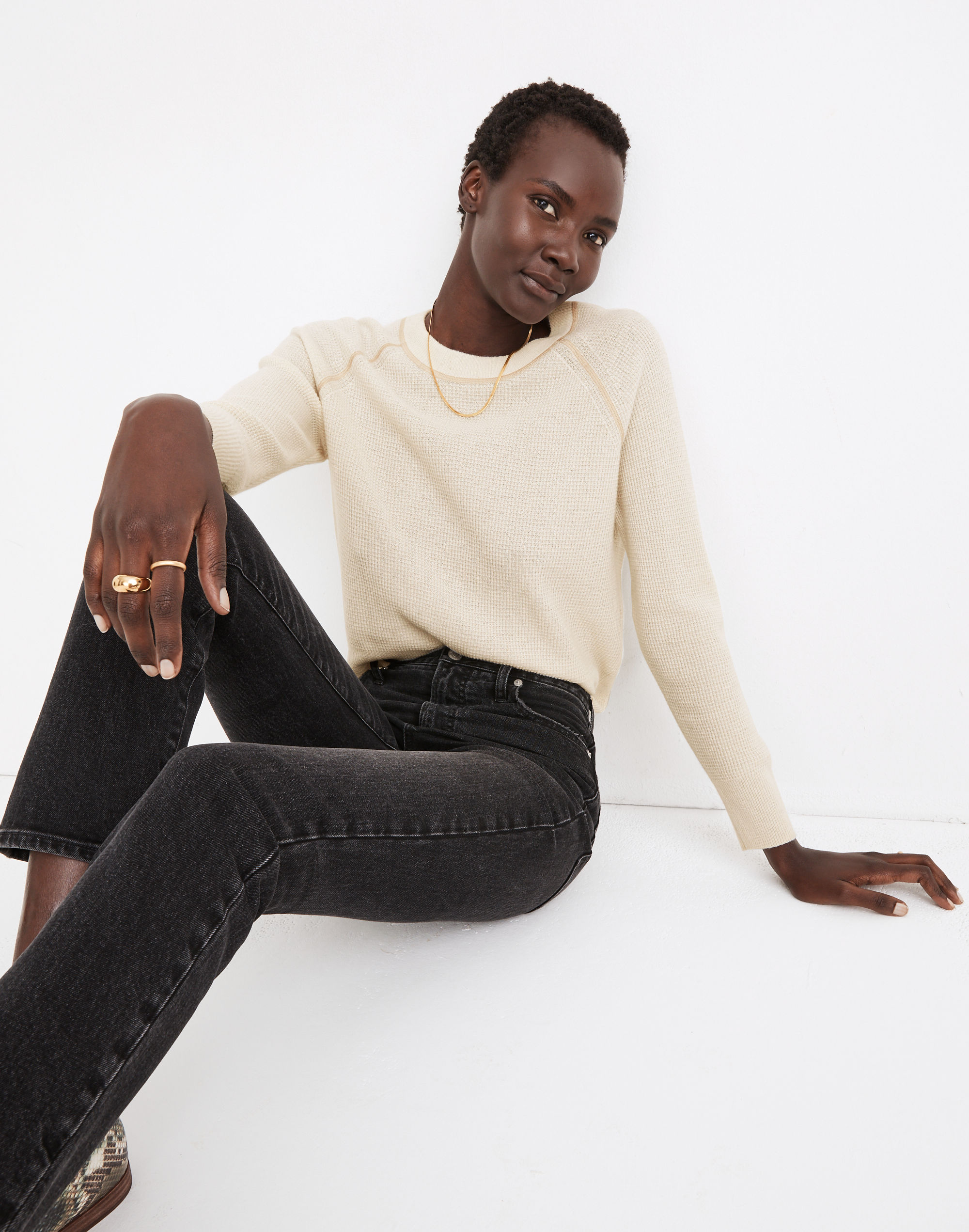 Cashmere Shrunken Sweatshirt