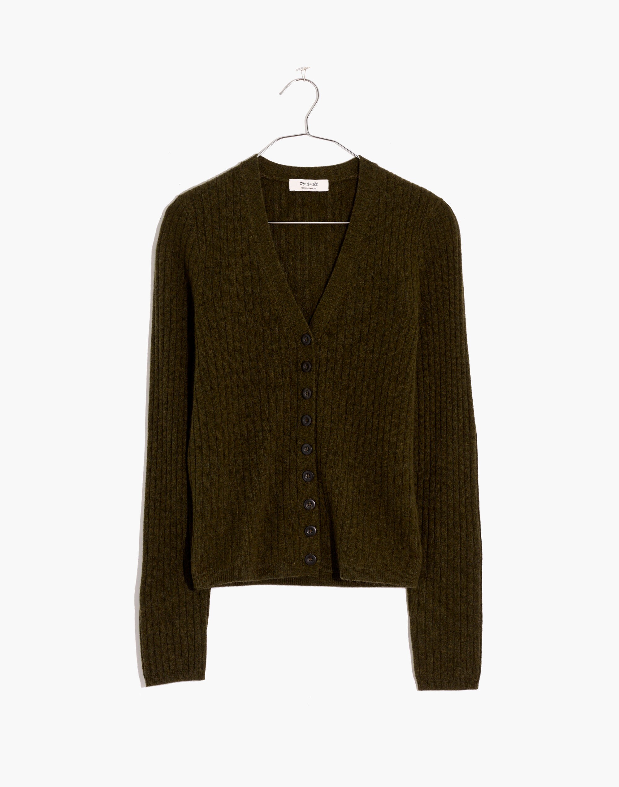 Cashmere Ribbed Slim Cardigan Sweater