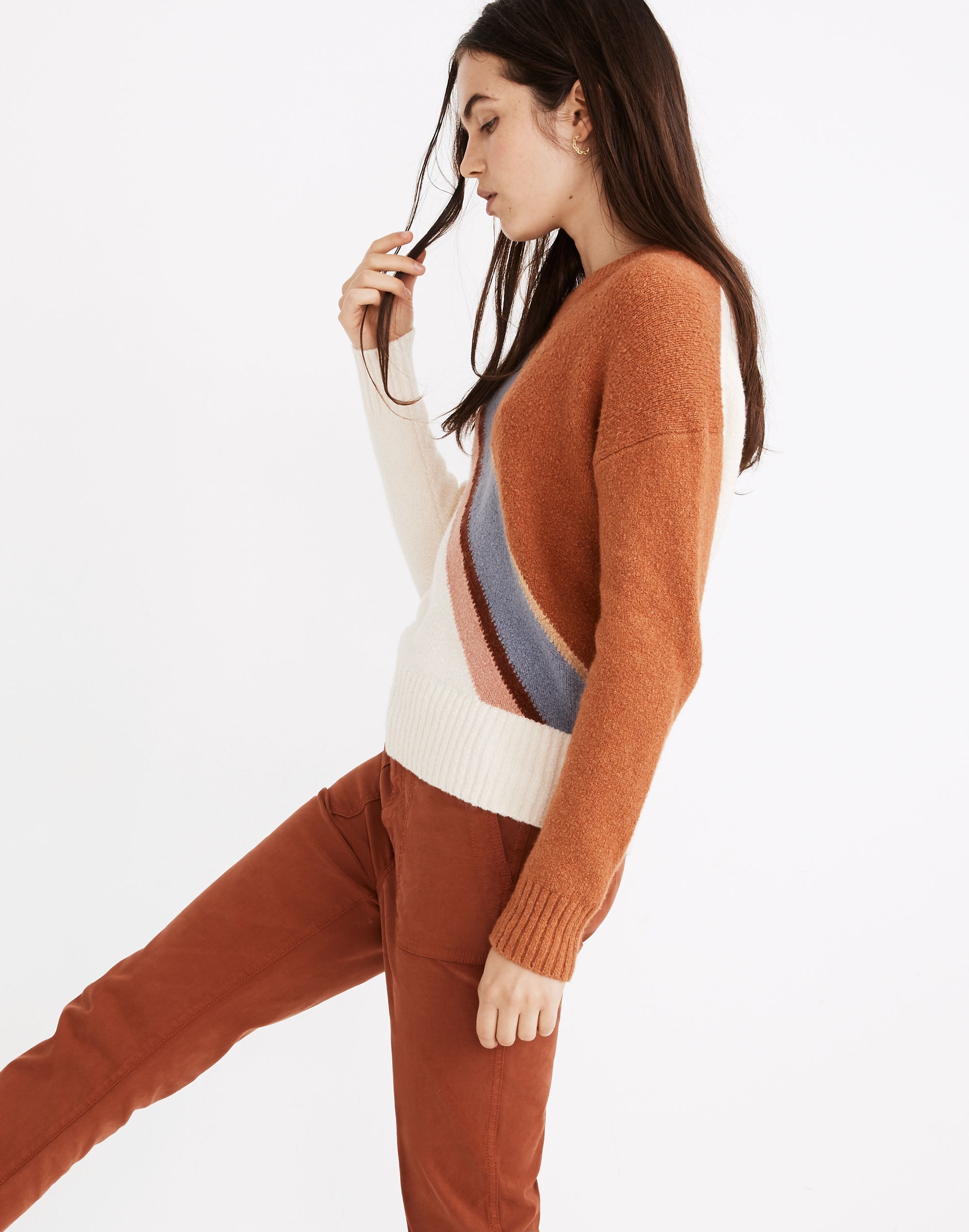 Striped Lyford Pullover Sweater in Coziest Textured Yarn