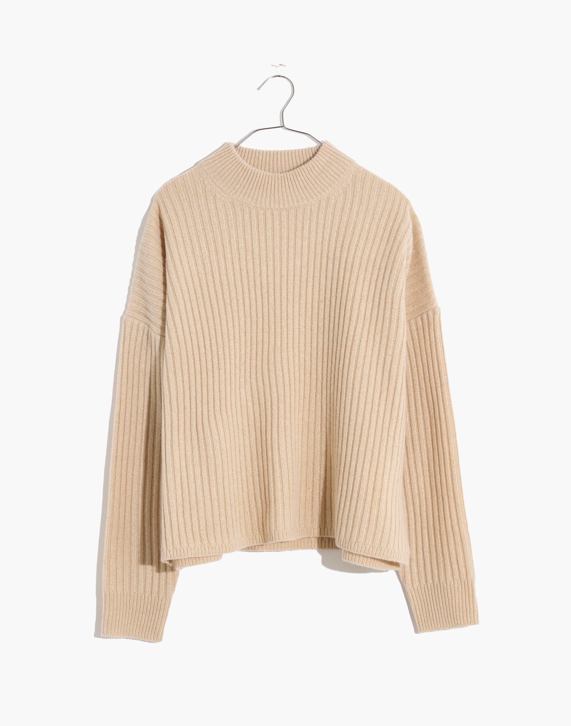 (Re)sourced Cashmere Ribbed Mockneck Pullover Sweater