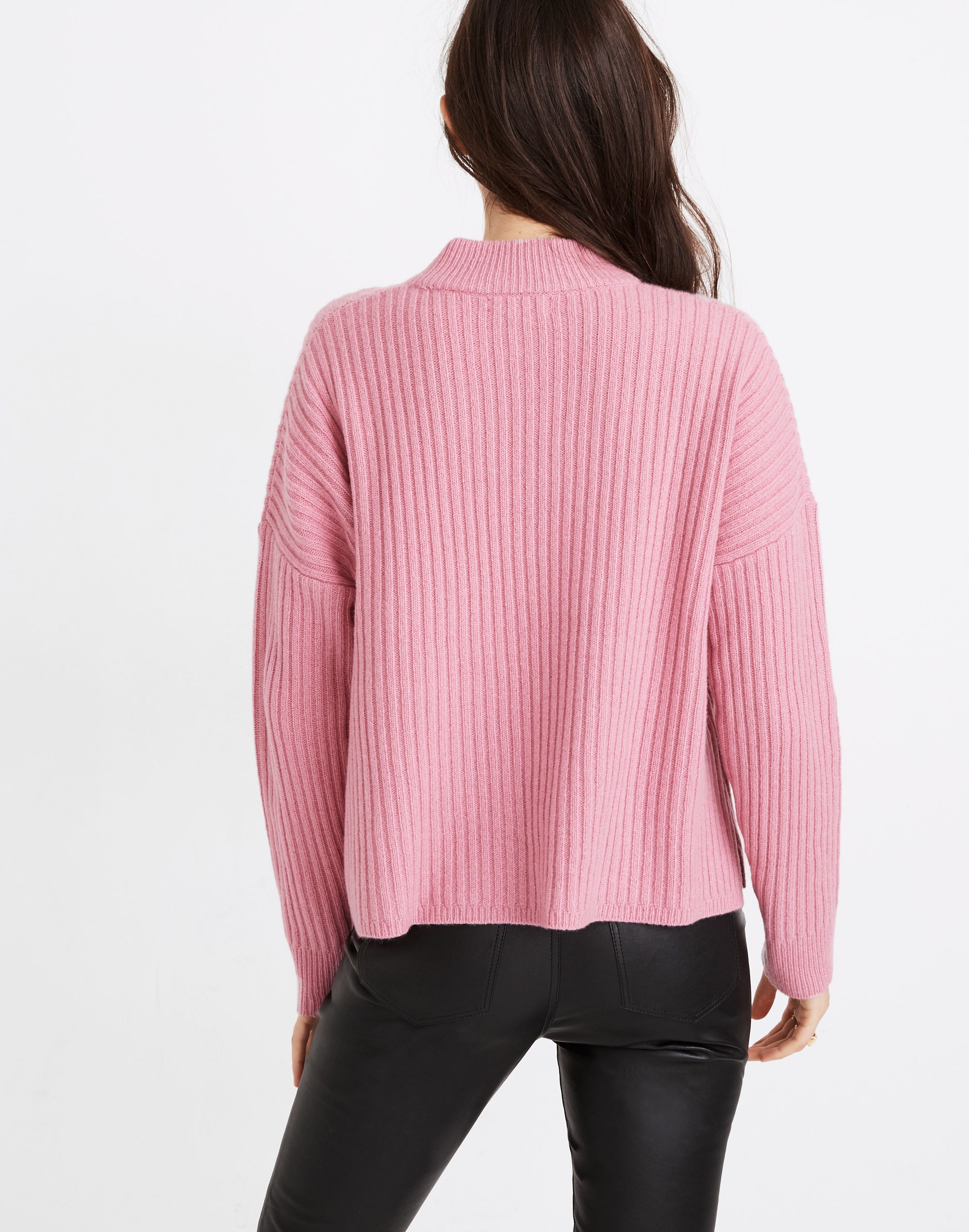 (Re)sourced Cashmere Ribbed Mockneck Pullover Sweater