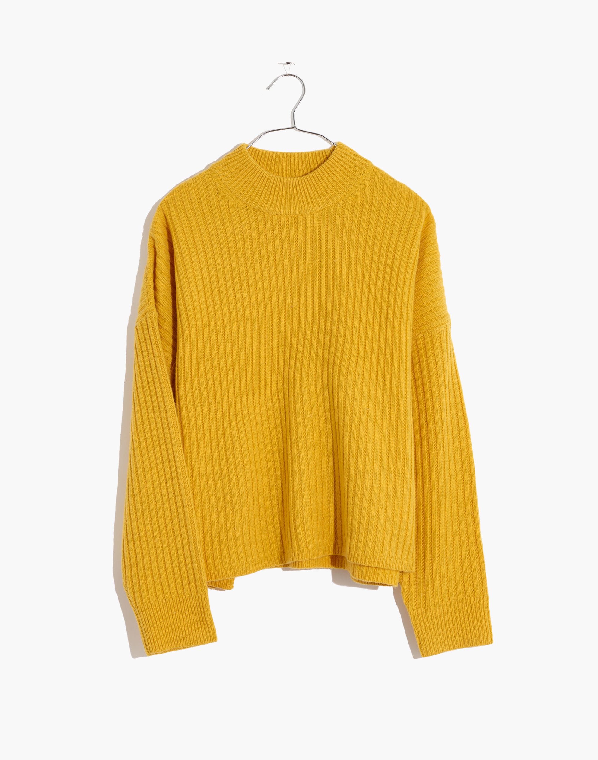 (Re)sourced Cashmere Ribbed Mockneck Pullover Sweater