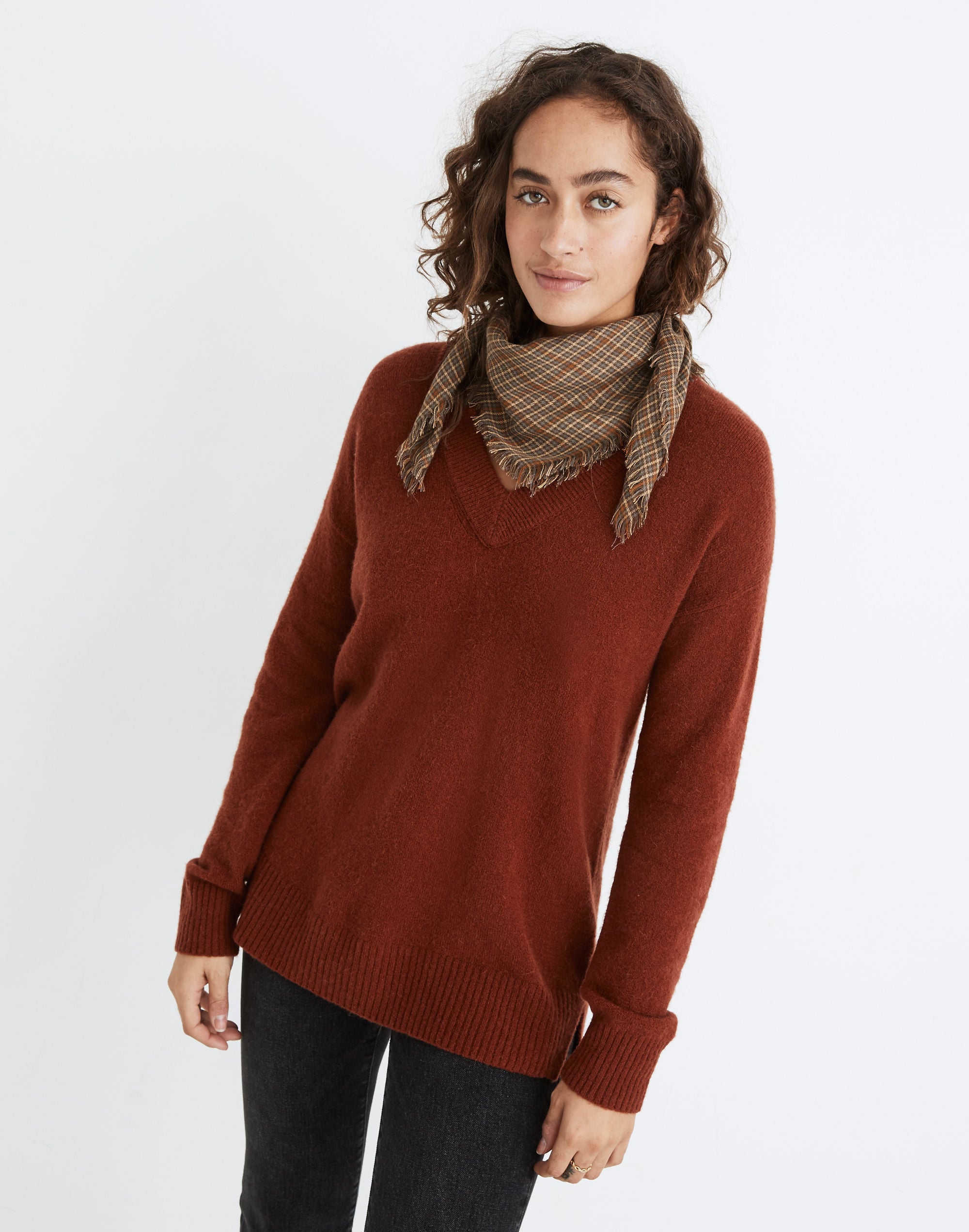 bartlett v-neck pullover sweater in coziest yarn