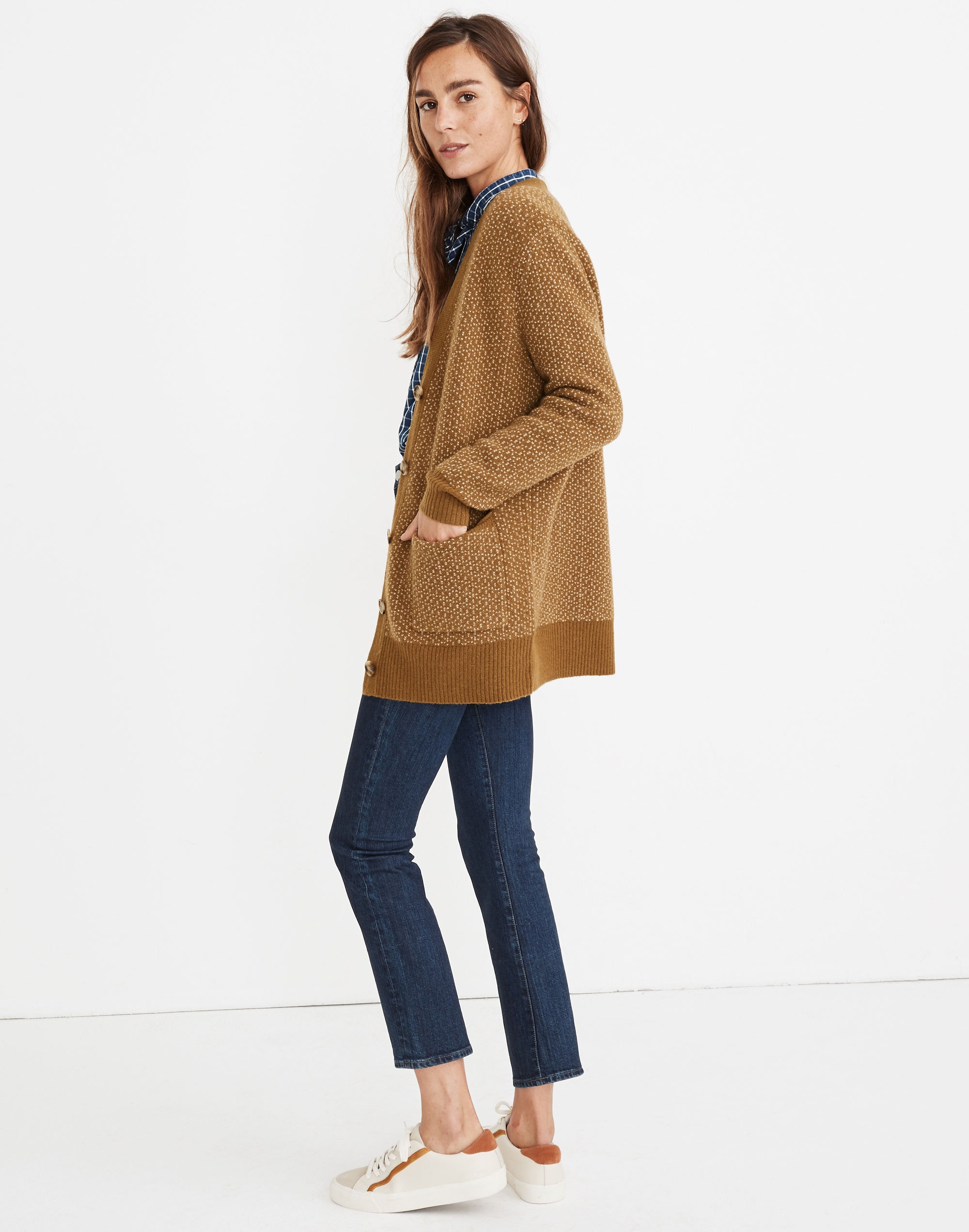 Bird's Eye Maysfield Cardigan Sweater in Coziest Yarn