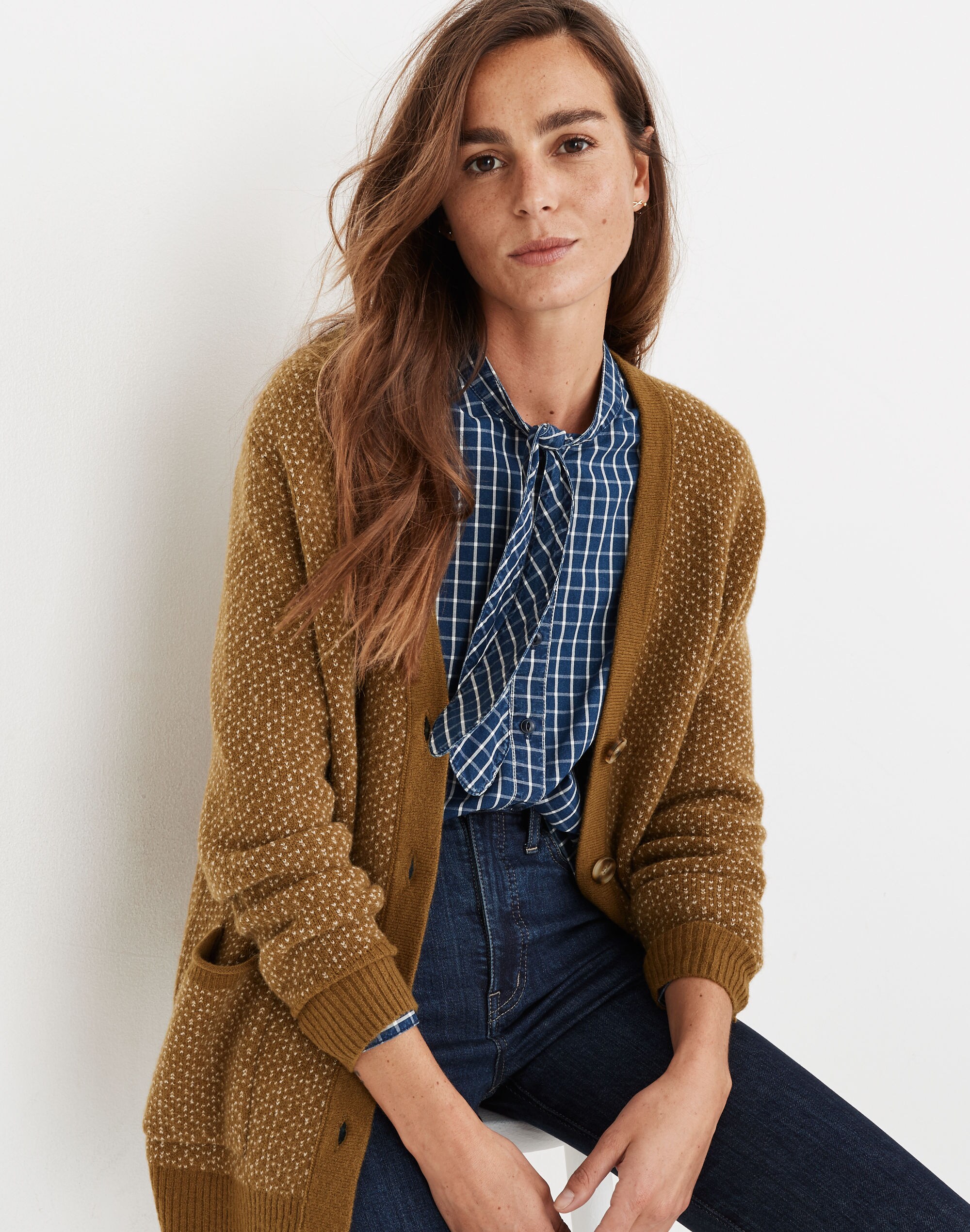 Bird's Eye Maysfield Cardigan Sweater in Coziest Yarn