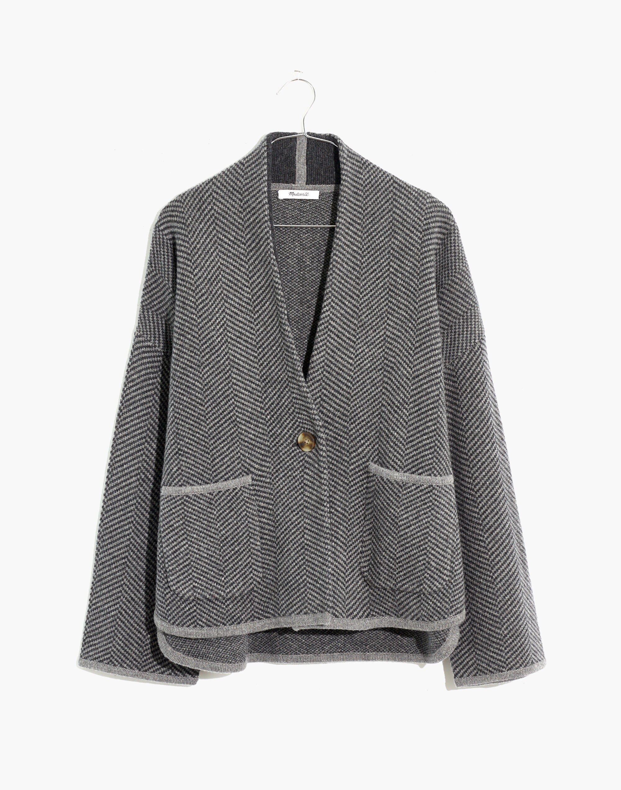 Herringbone Crop Sweater Jacket