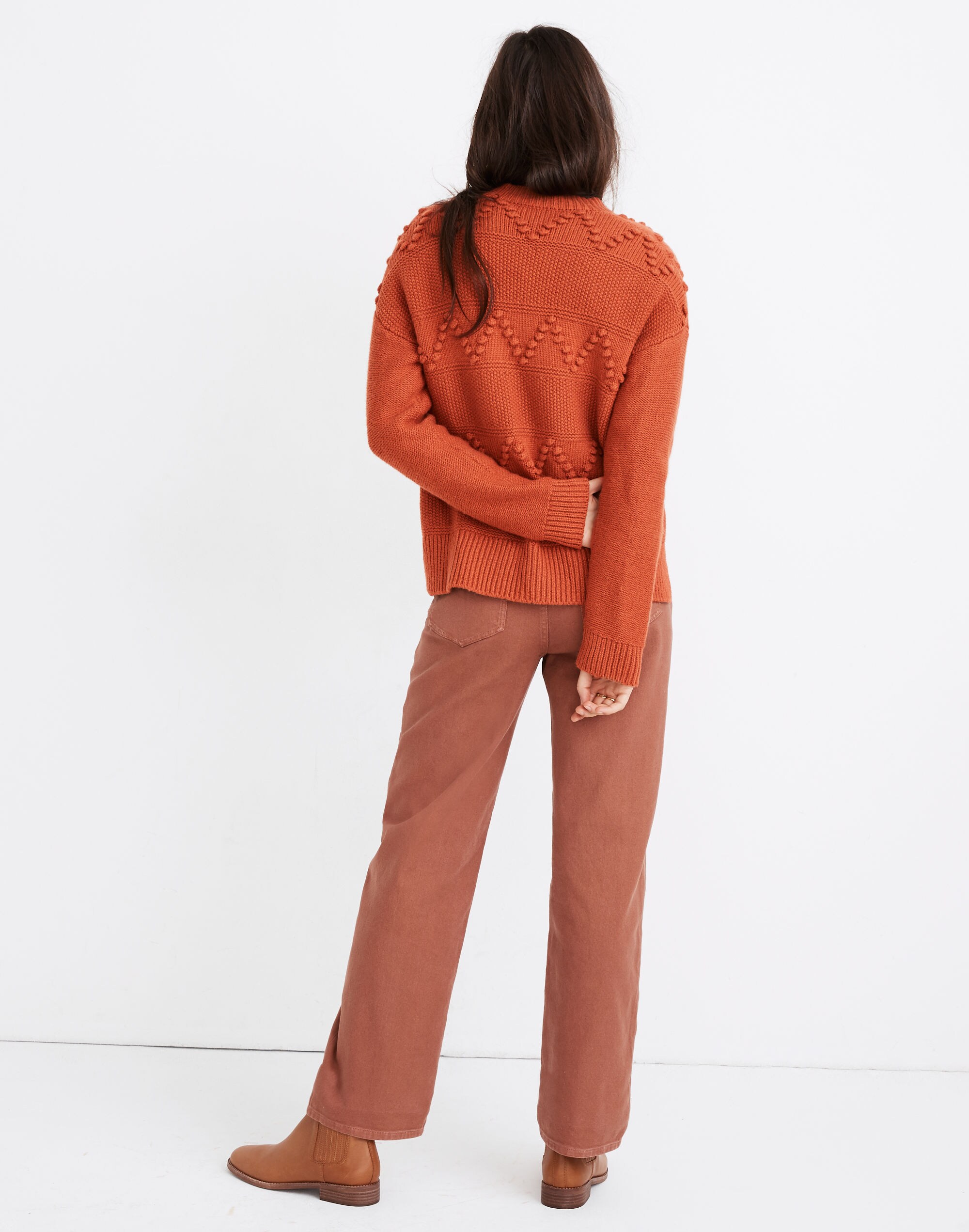 Zigzag Bobble Cardigan Sweater