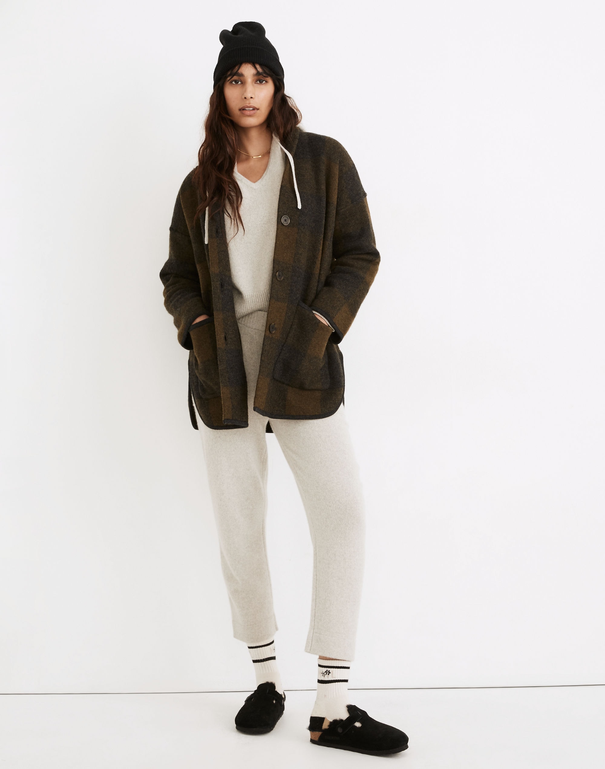 Buffalo Check Sweater Coat