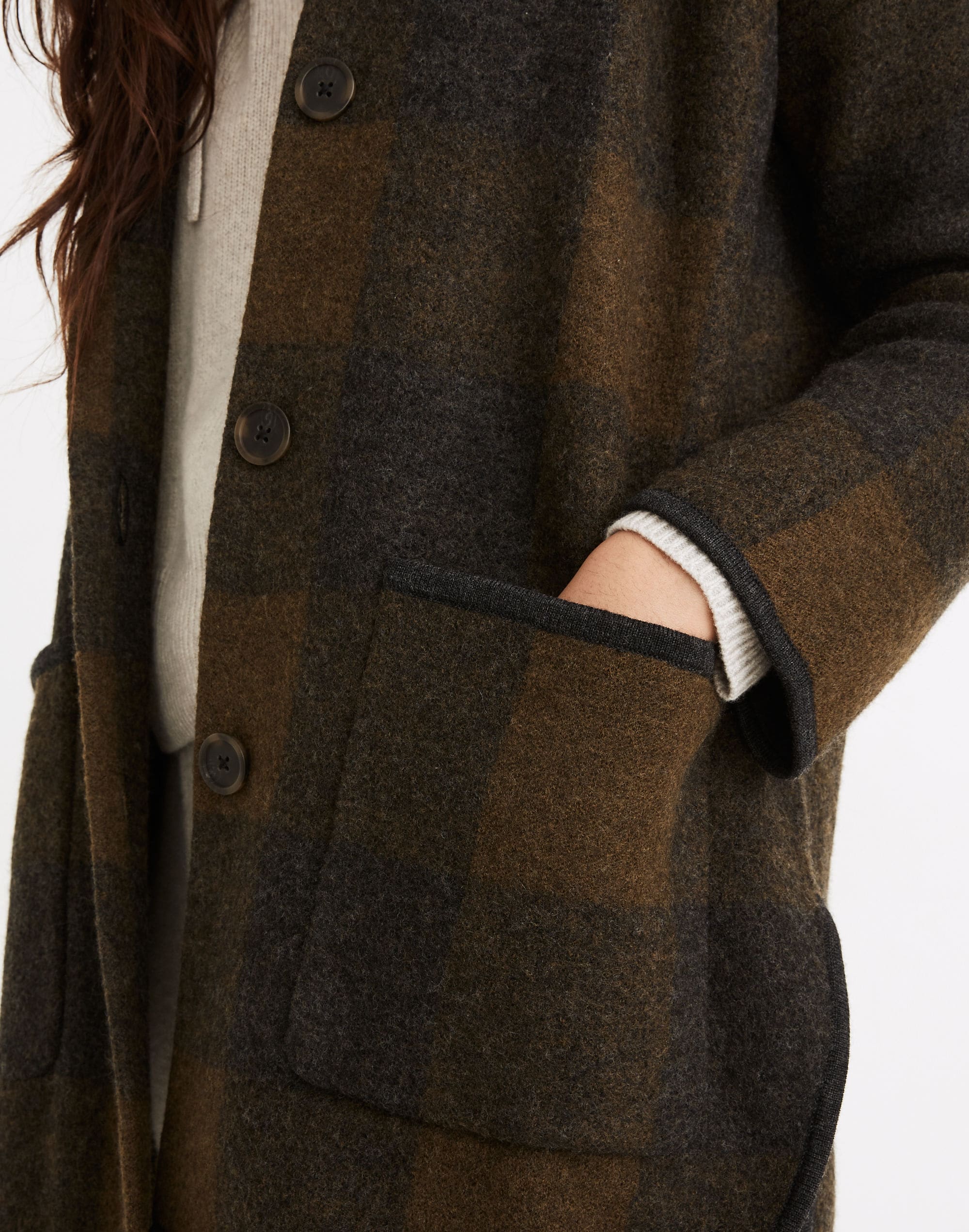 Buffalo Check Sweater Coat