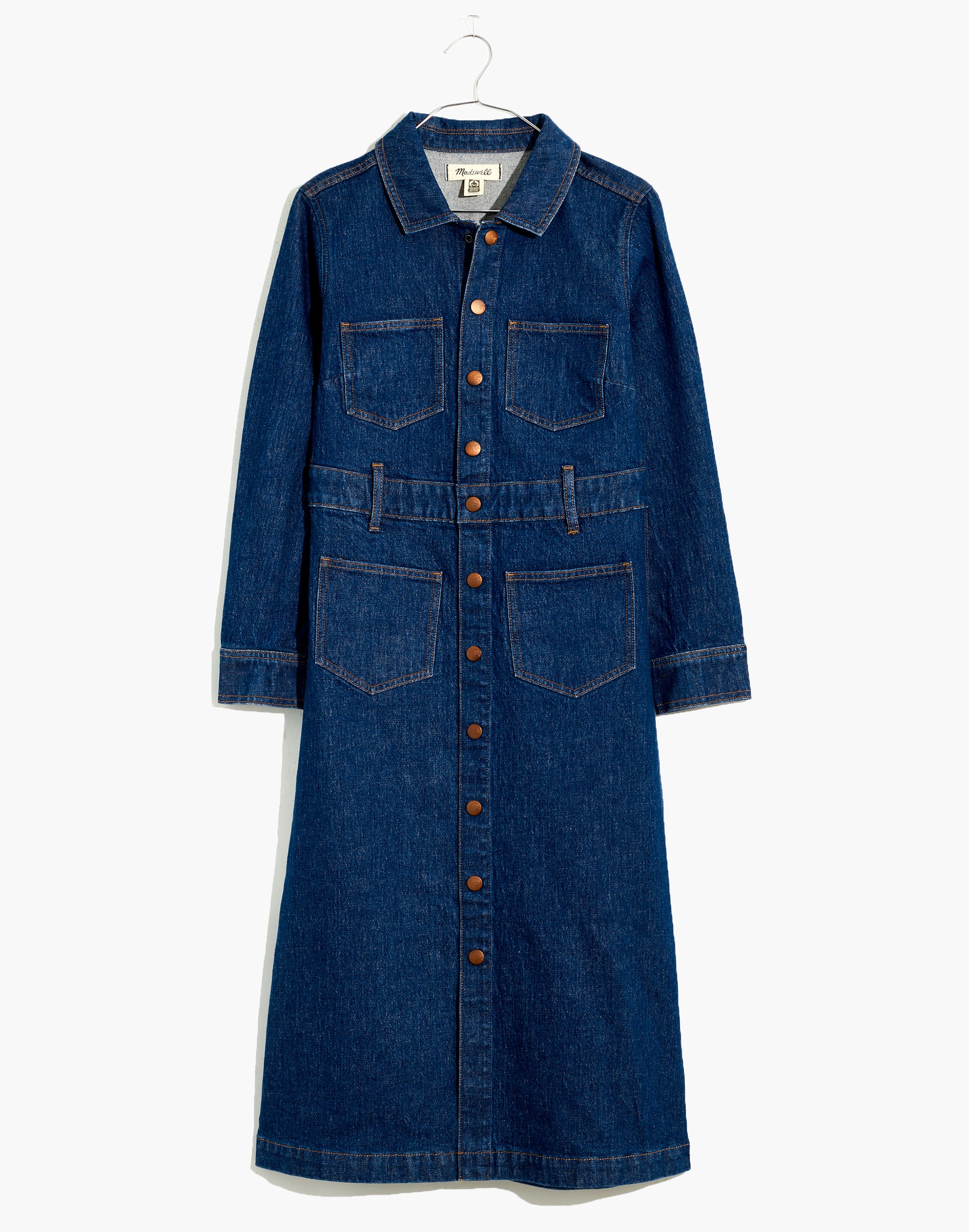 Denim Snap-Front Midi Shirtdress in Everthorpe Wash | Madewell