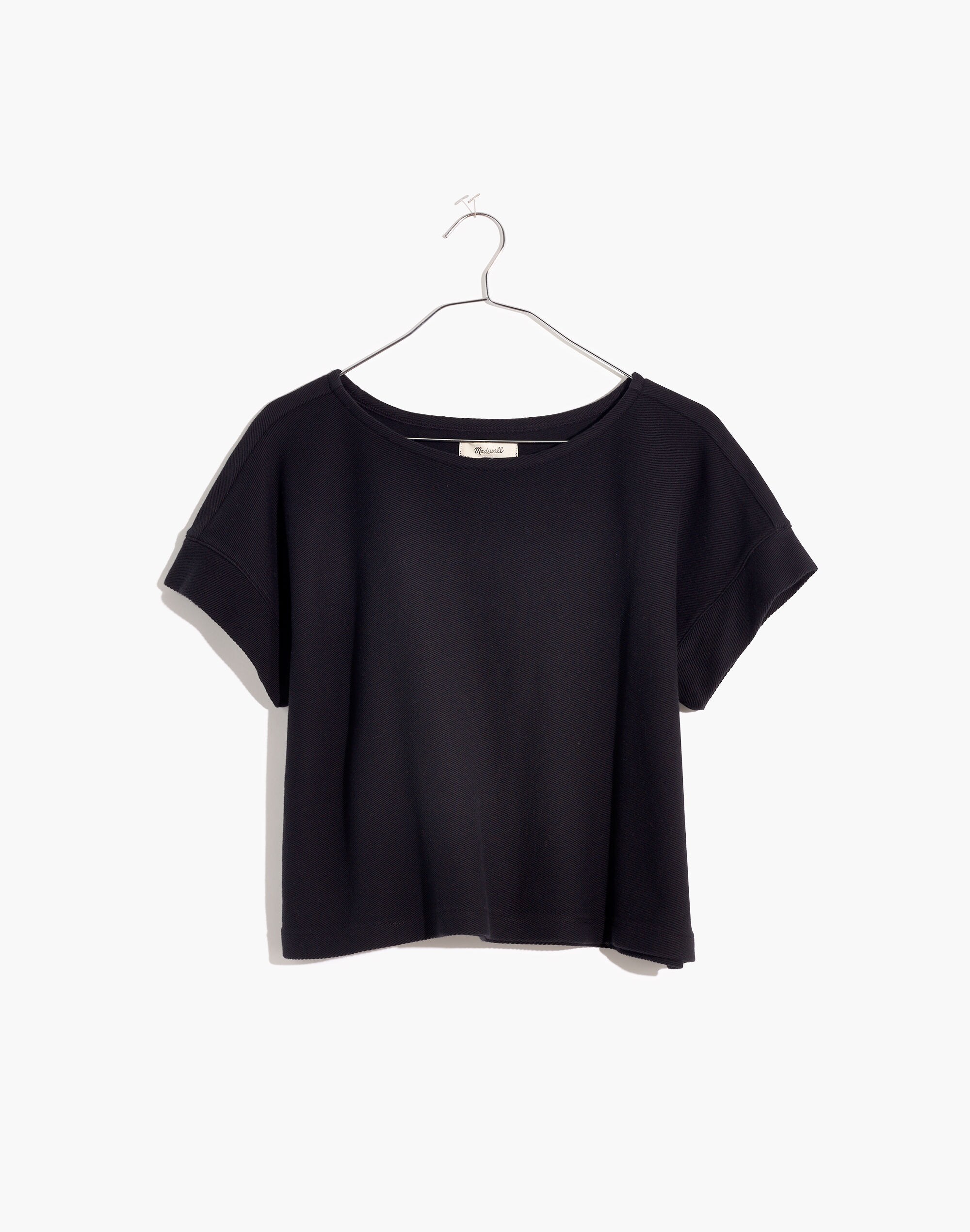 Twill Jacquard Boxy-Crop Tee