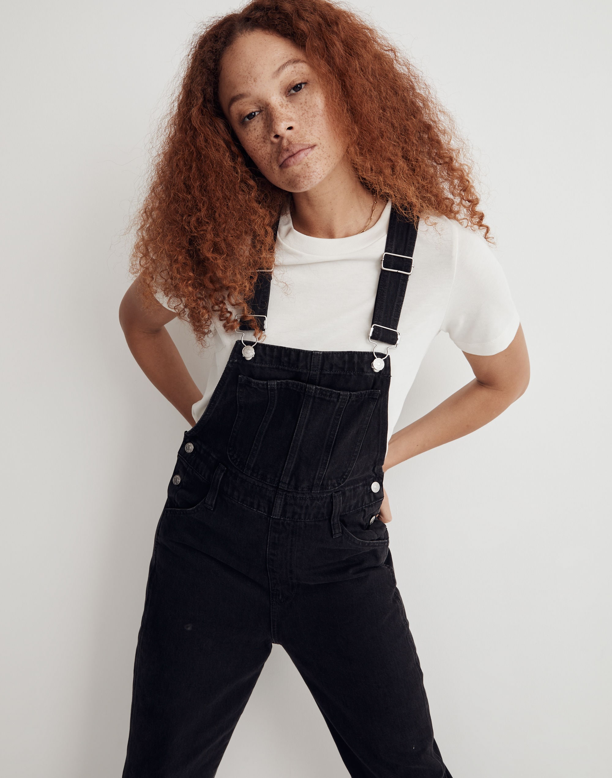 straight-leg overalls in lunar wash