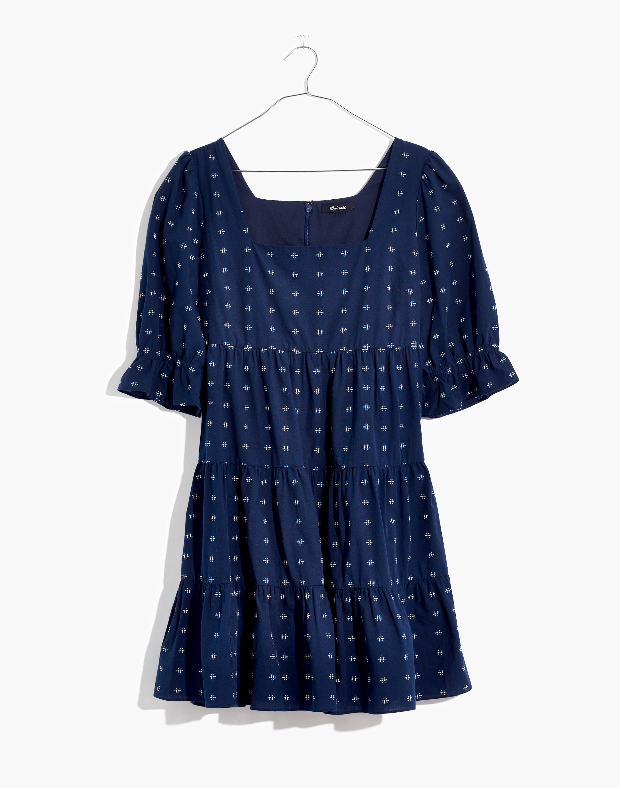 Square-Neck Puff-Sleeve Babydoll Dress