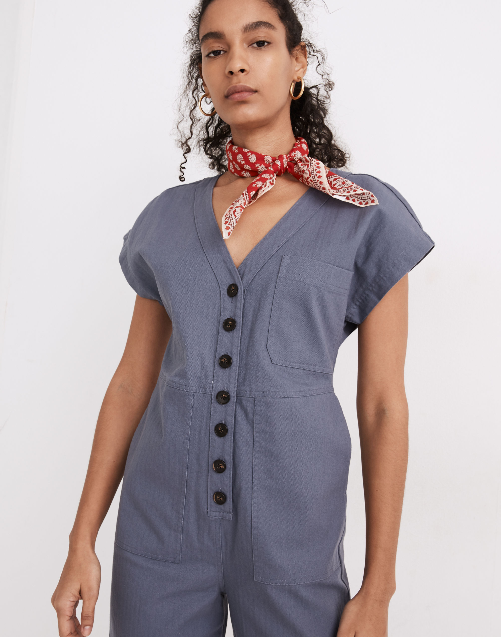 Petite Cap-Sleeve Jumpsuit