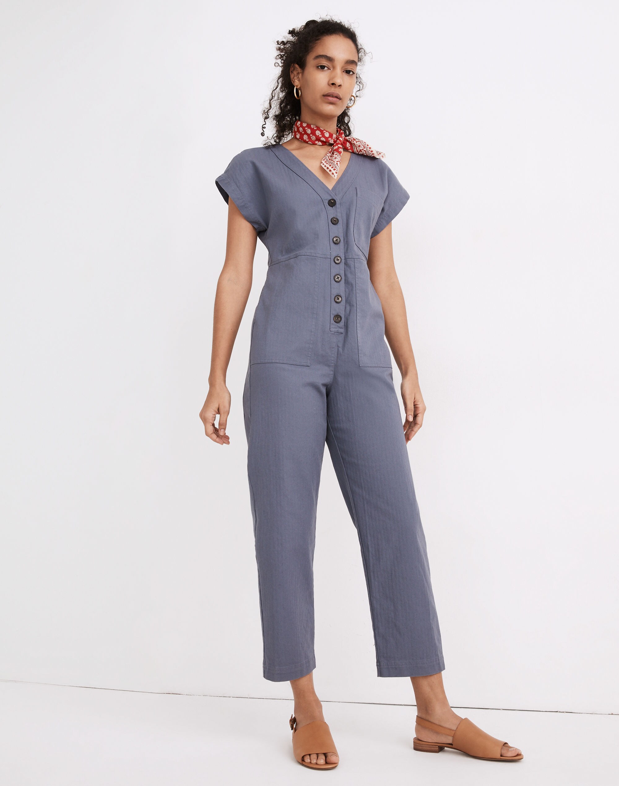 Petite Cap-Sleeve Jumpsuit