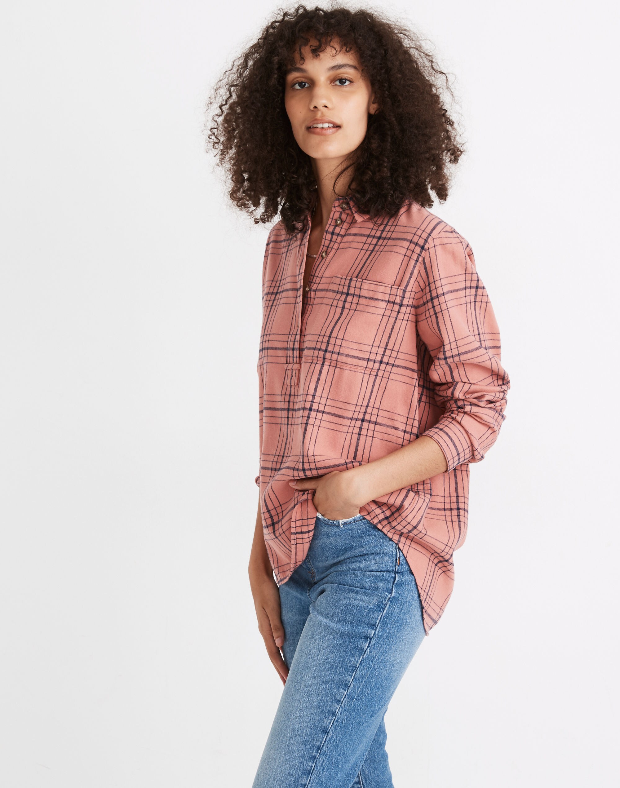 Flannel Popover Shirt in Colcord Plaid
