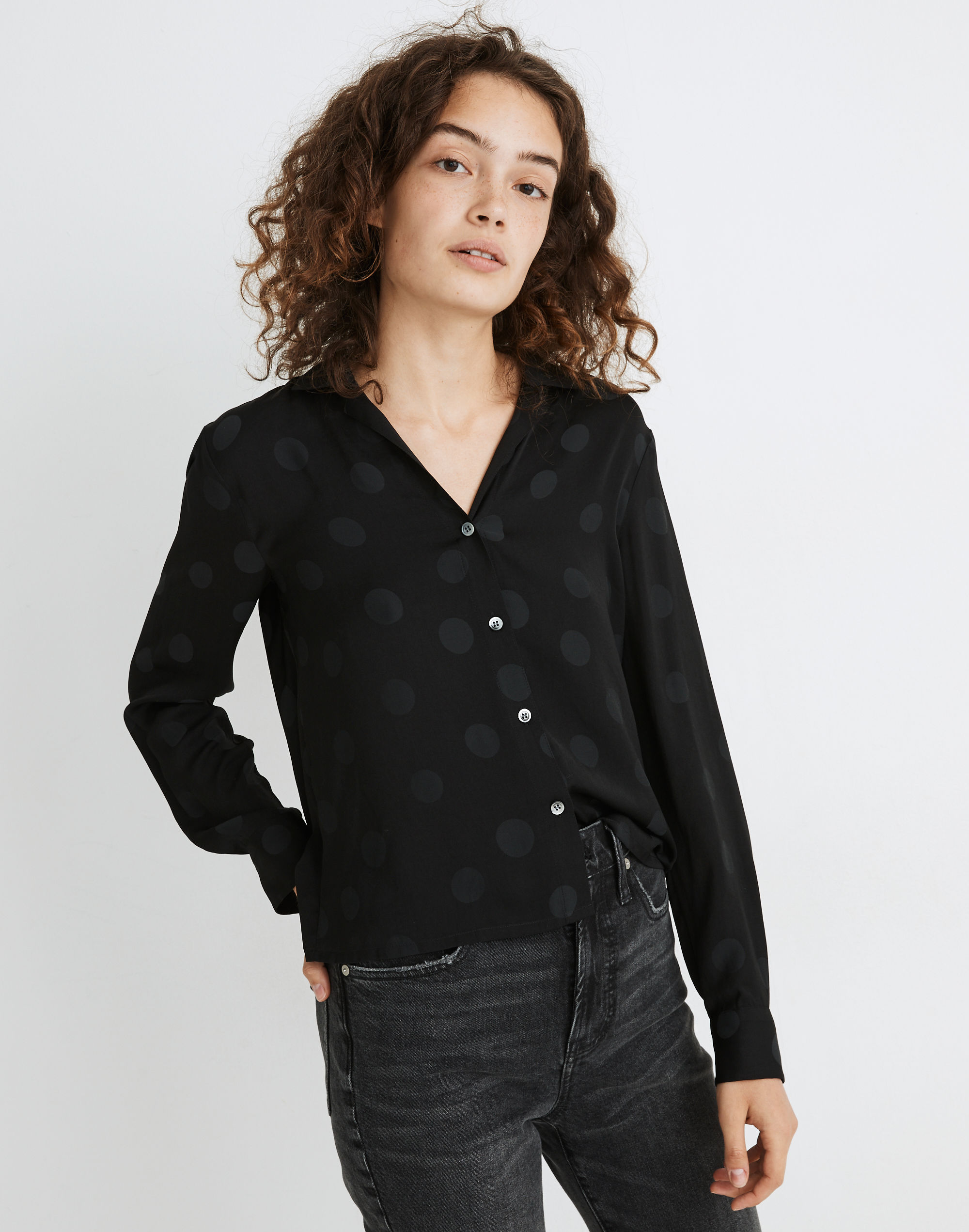 Jacquard Dot Pajama Shirt