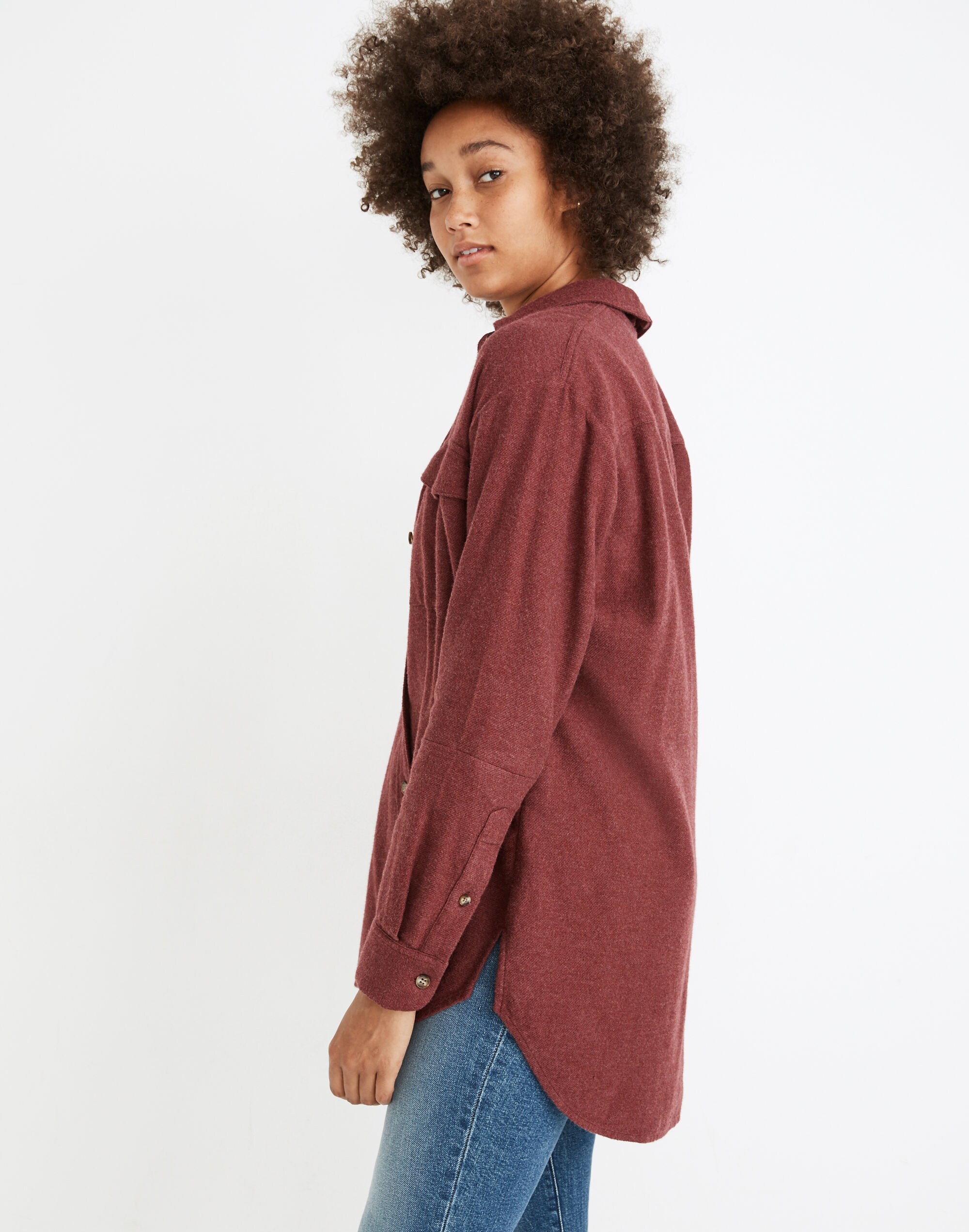 Flannel Flap-Pocket Oversized Ex-Boyfriend Shirt