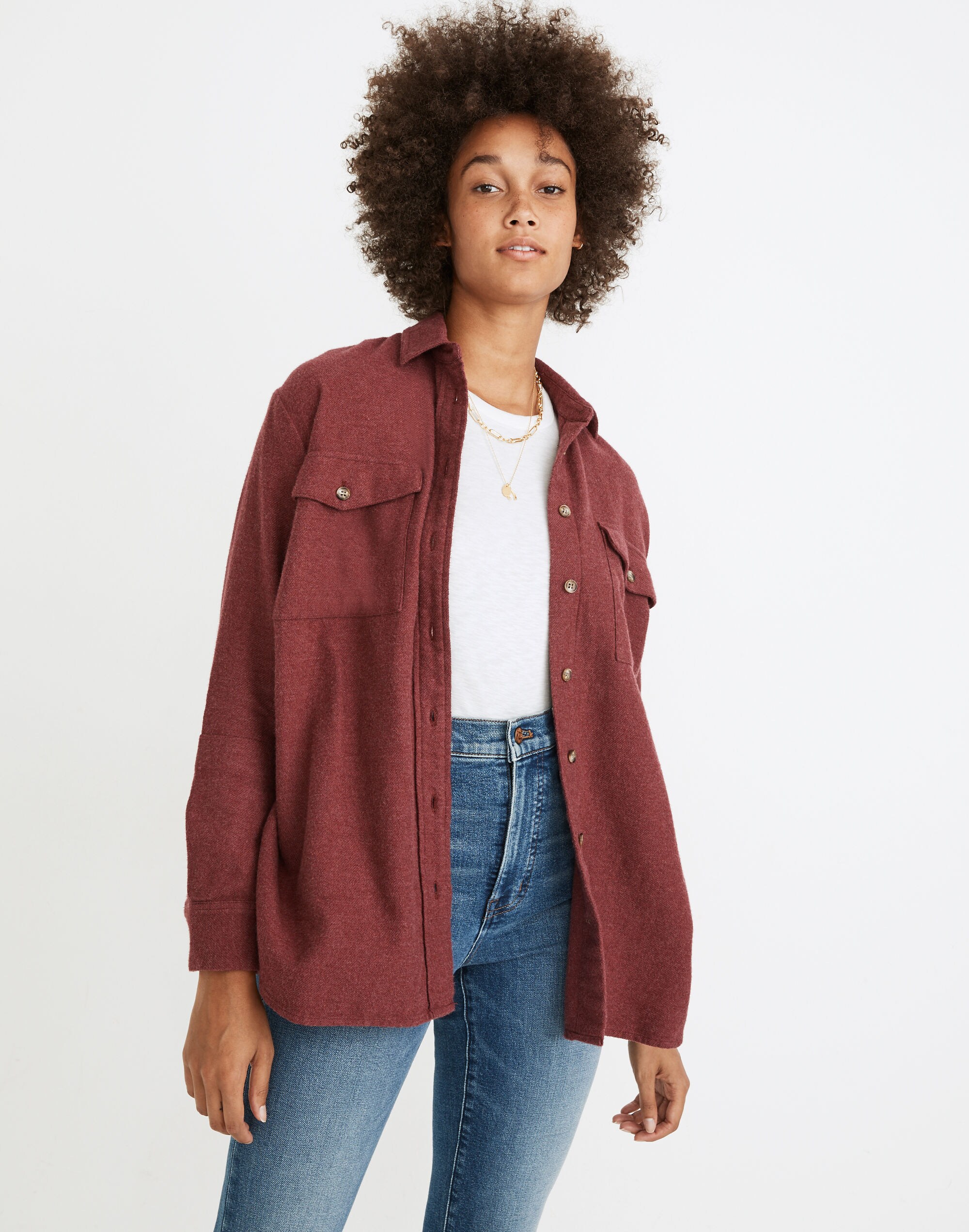 Flannel Flap-Pocket Oversized Ex-Boyfriend Shirt