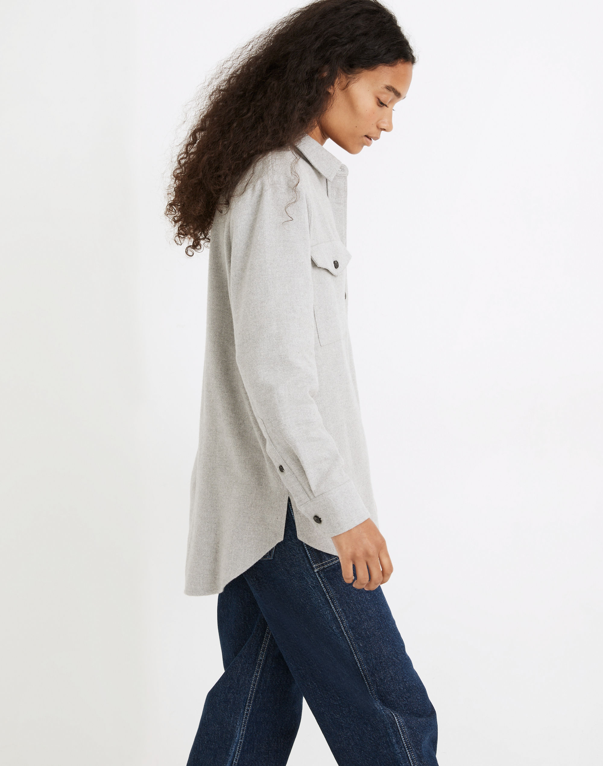 Flannel Flap-Pocket Oversized Ex-Boyfriend Shirt