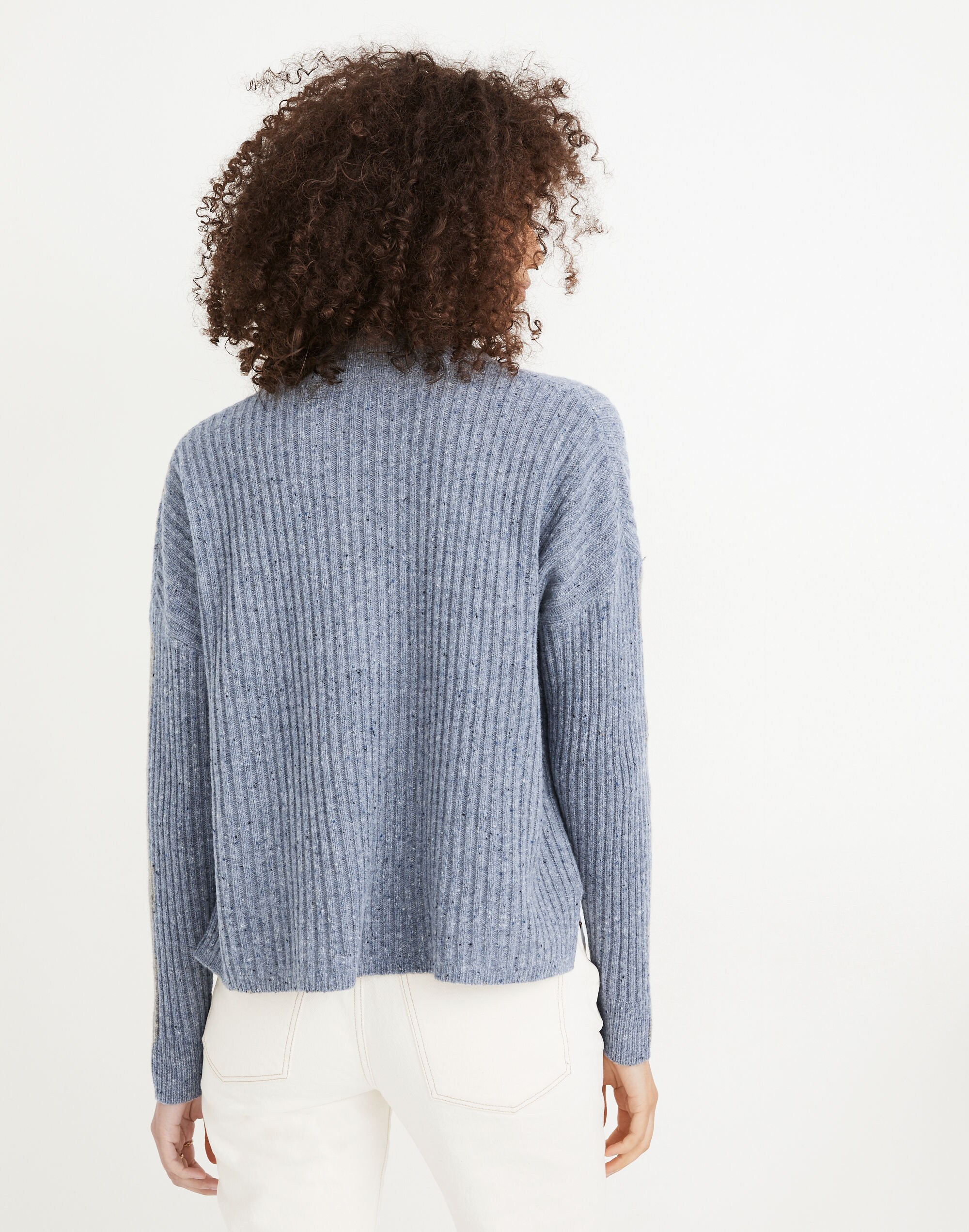 Donegal (Re)sourced Cashmere Ribbed Mockneck Pullover Sweater